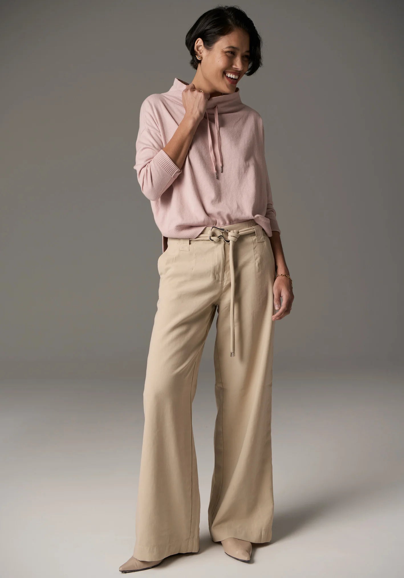 POL Beech Drawcord Knit in Pink - the tartan fox