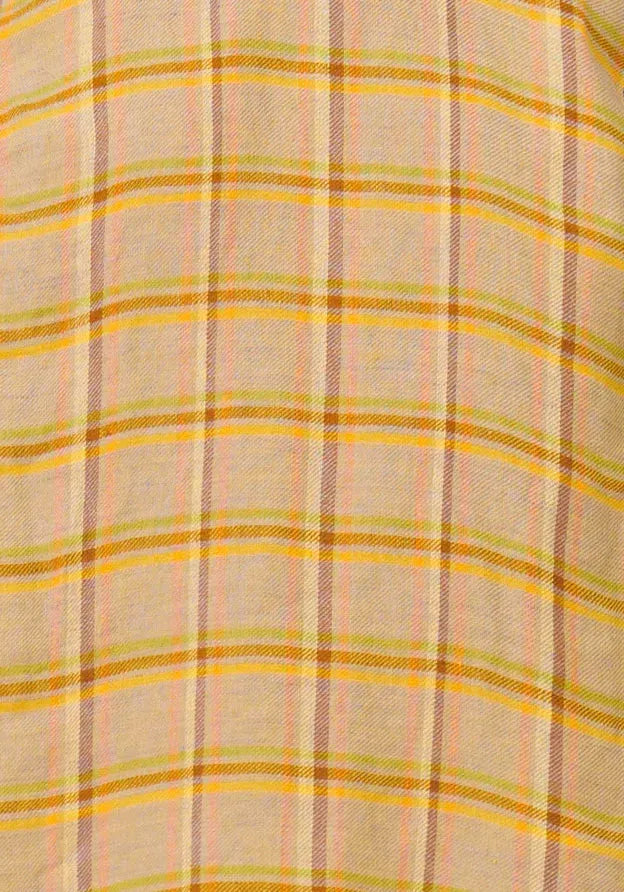 POL Clothing Amara Side Button Pant in Amara Check - the tartan fox