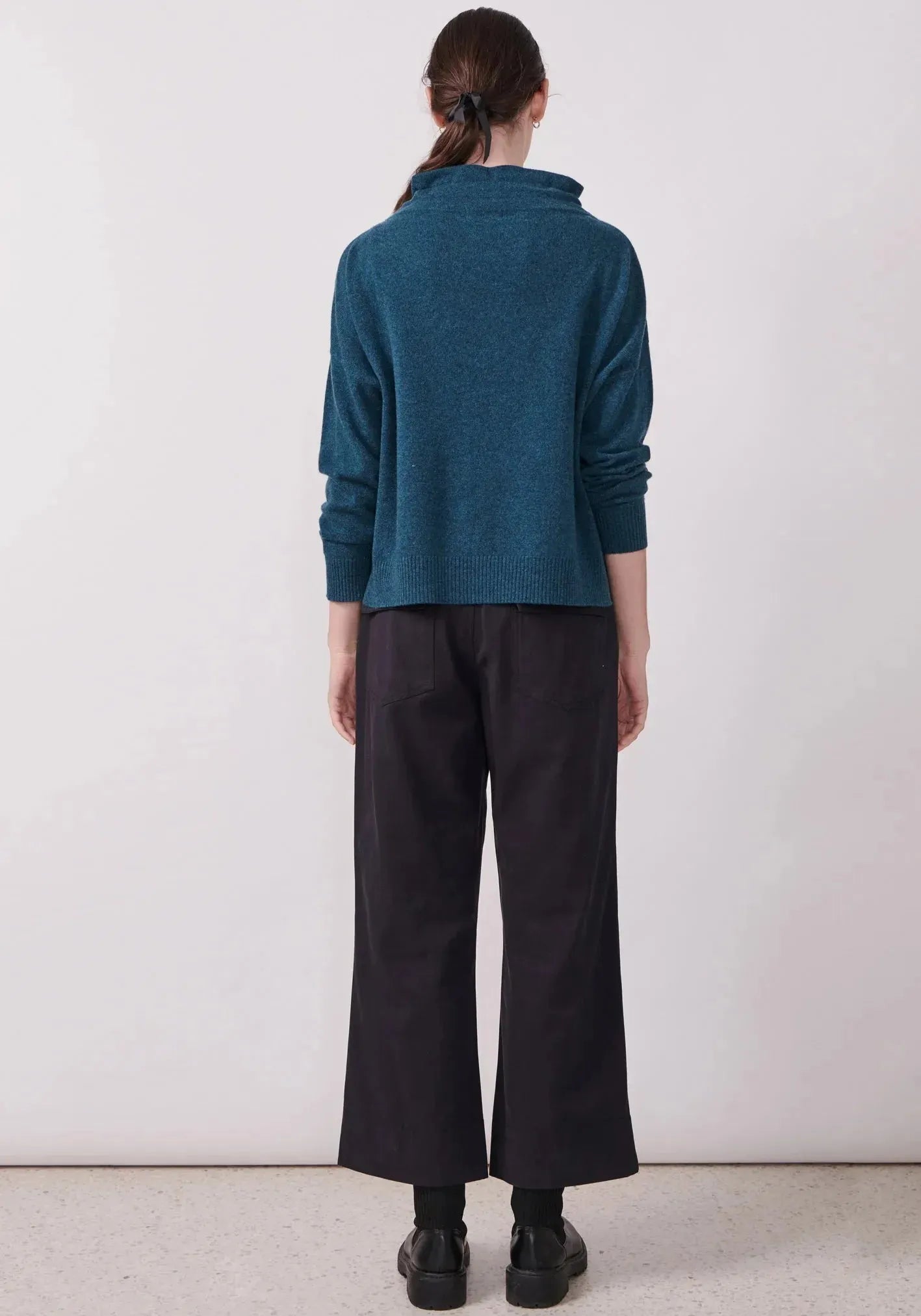 POL Clothing Willow Drawcord Knit in Teal - the tartan fox