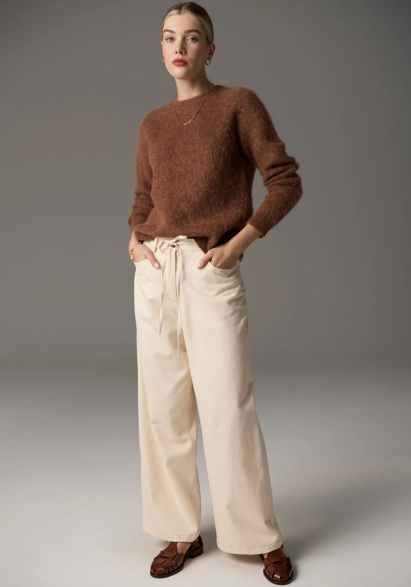 POL Finlay Crew Knit in Rust - the tartan fox