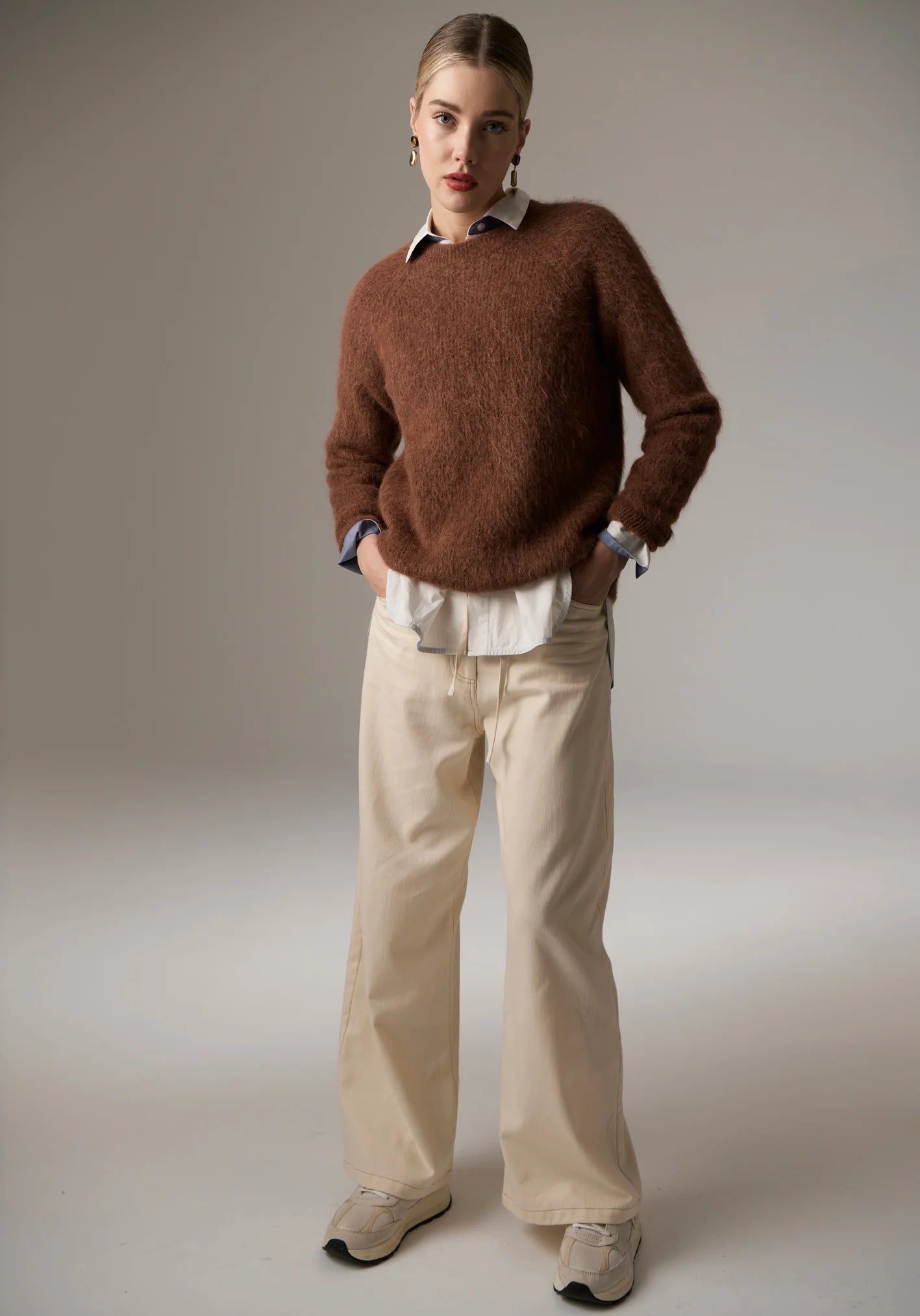 POL Finlay Crew Knit in Rust - the tartan fox