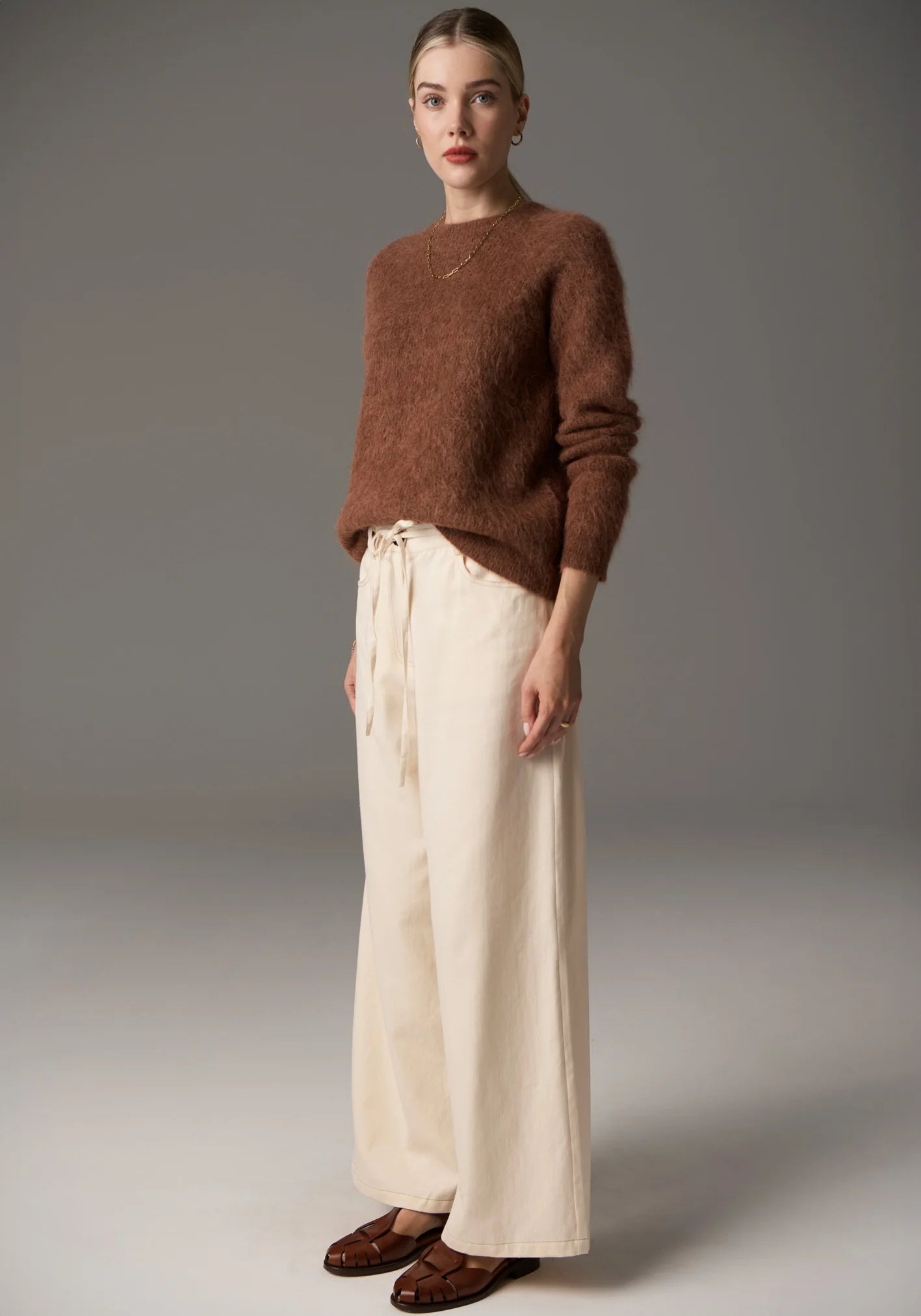 POL Finlay Crew Knit in Rust - the tartan fox