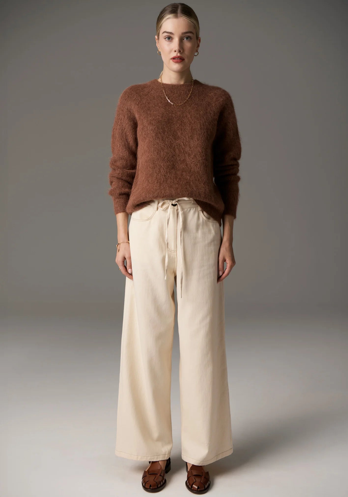 POL Finlay Crew Knit in Rust - the tartan fox