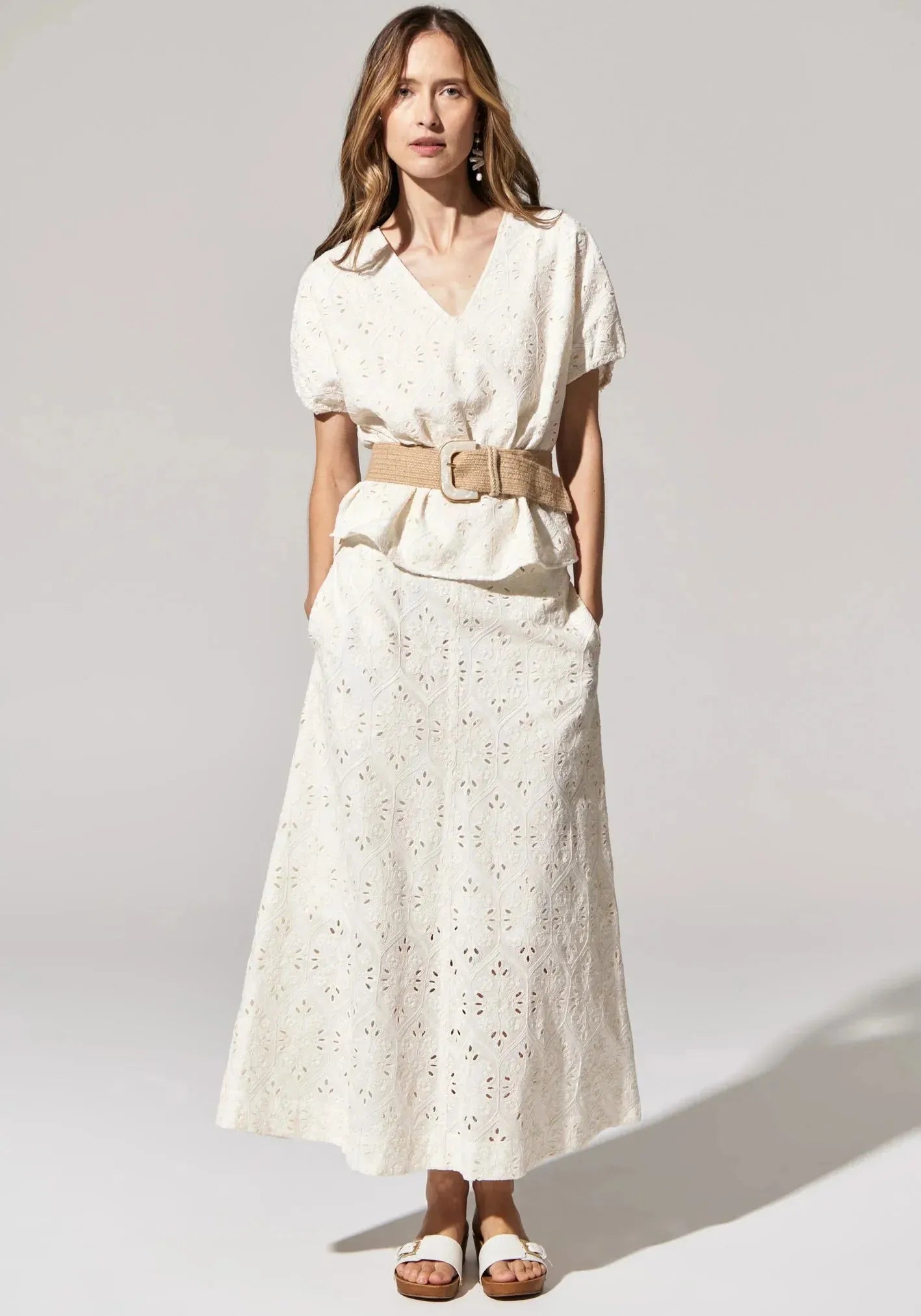 POL Junia Lace Top in Pebble - the tartan fox