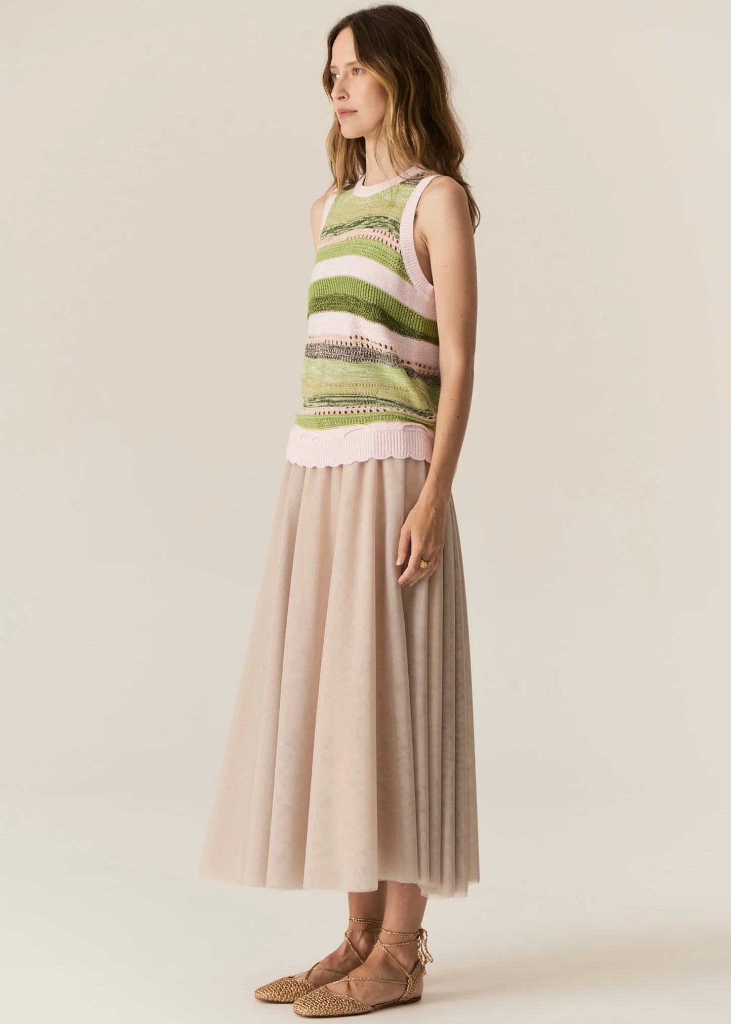 POL Marc Multistripe Tank in Pink Multi - the tartan fox