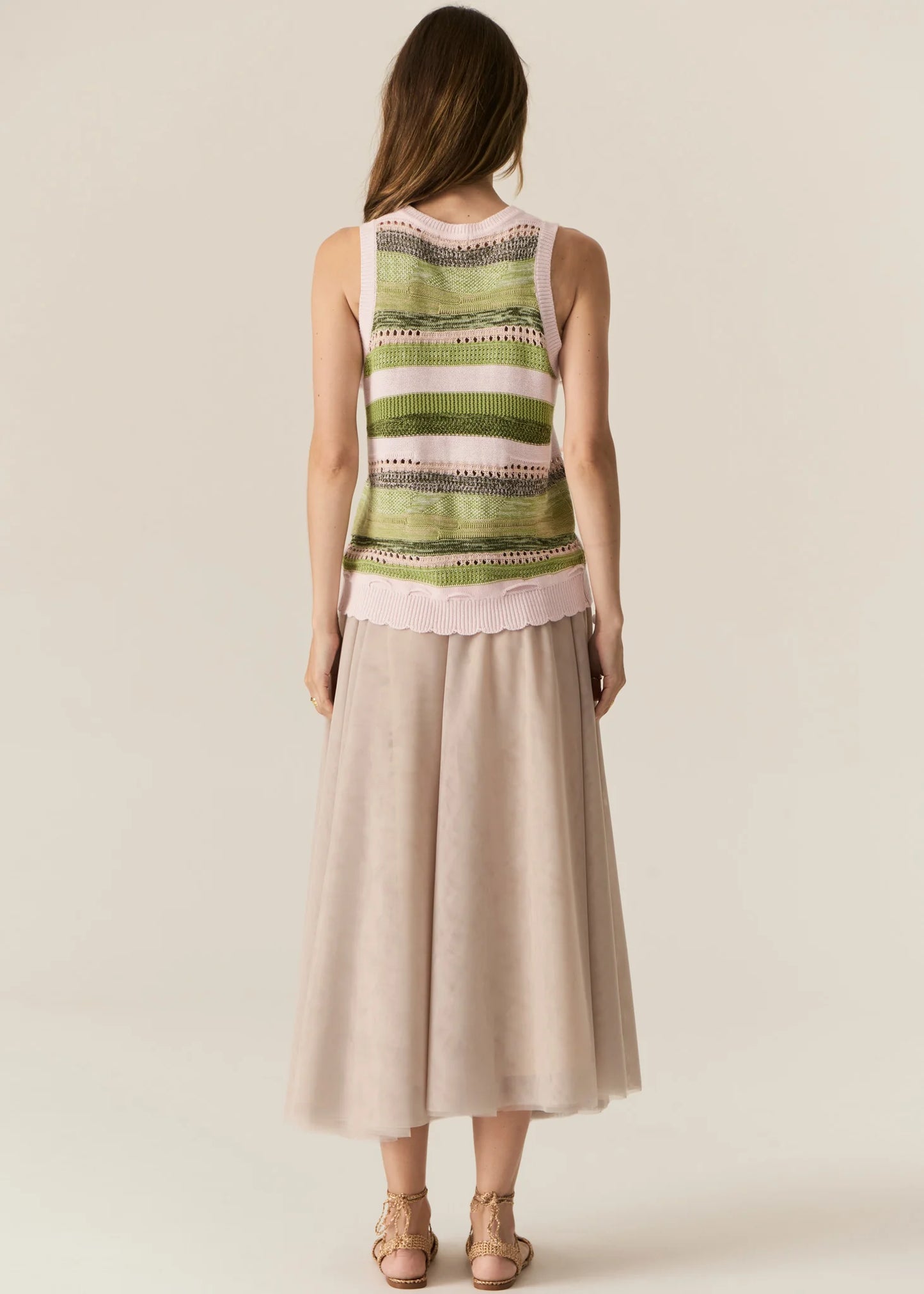 POL Marc Multistripe Tank in Pink Multi - the tartan fox