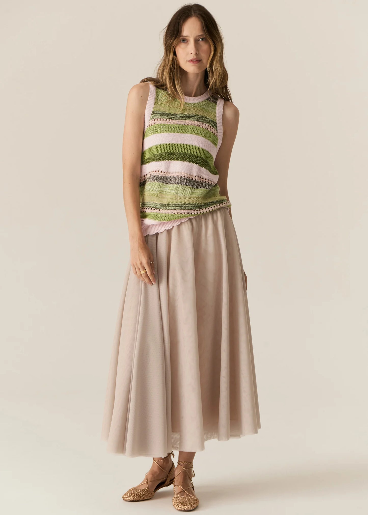 POL Marc Multistripe Tank in Pink Multi - the tartan fox