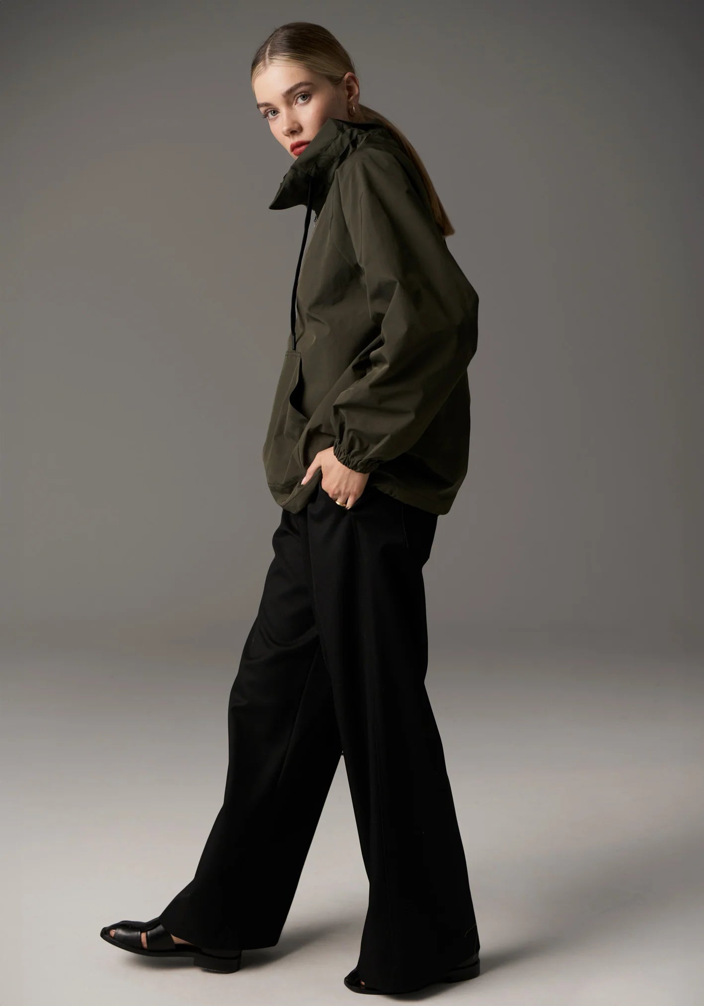 POL Marlo Windcheater in Khaki - the tartan fox