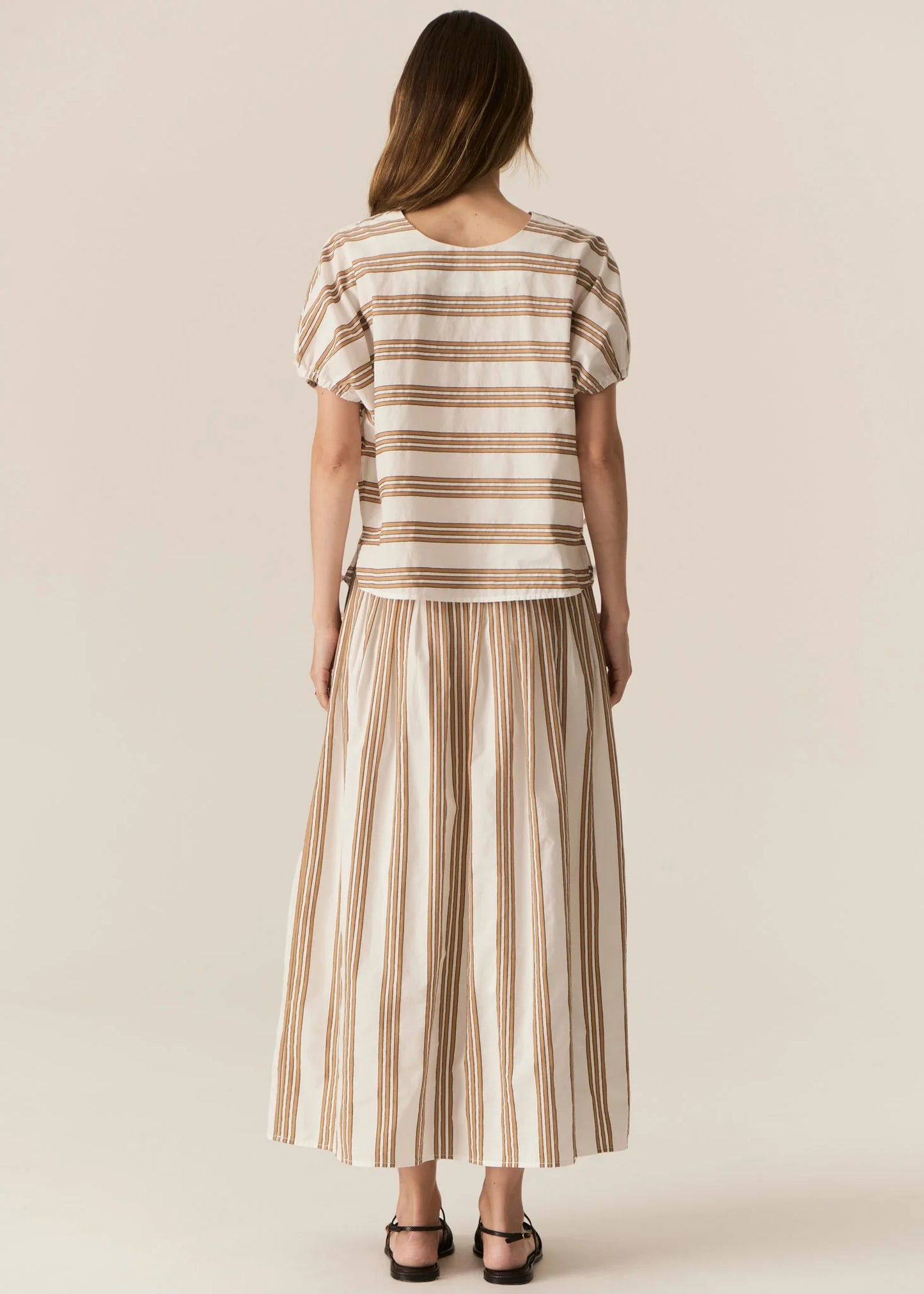 POL Parc Reversible Top in Camel Stripe - the tartan fox