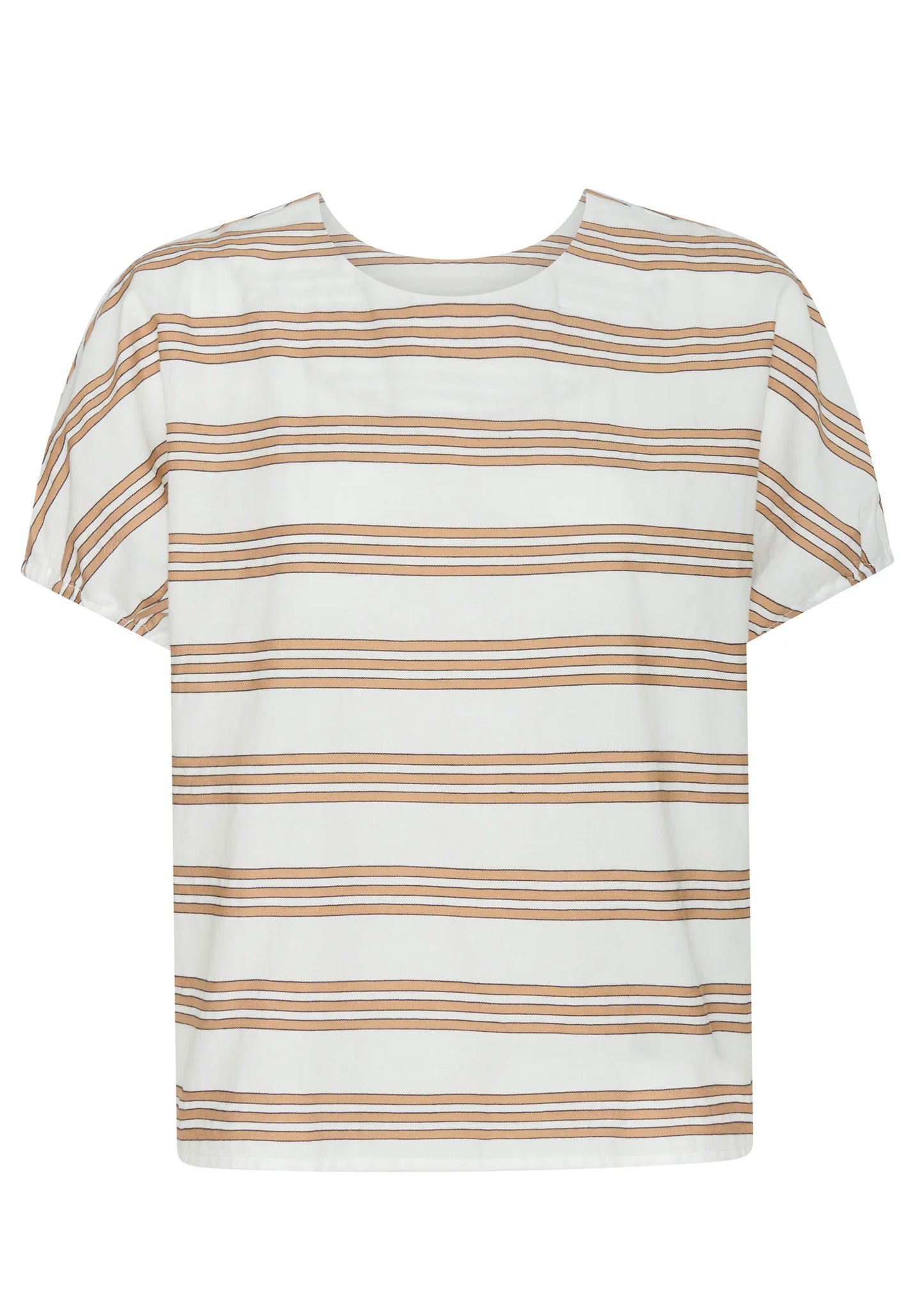 POL Parc Reversible Top in Camel Stripe - the tartan fox