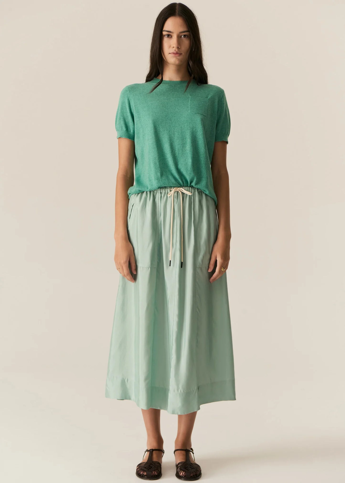 POL Pax Pocket Tee in Green - the tartan fox