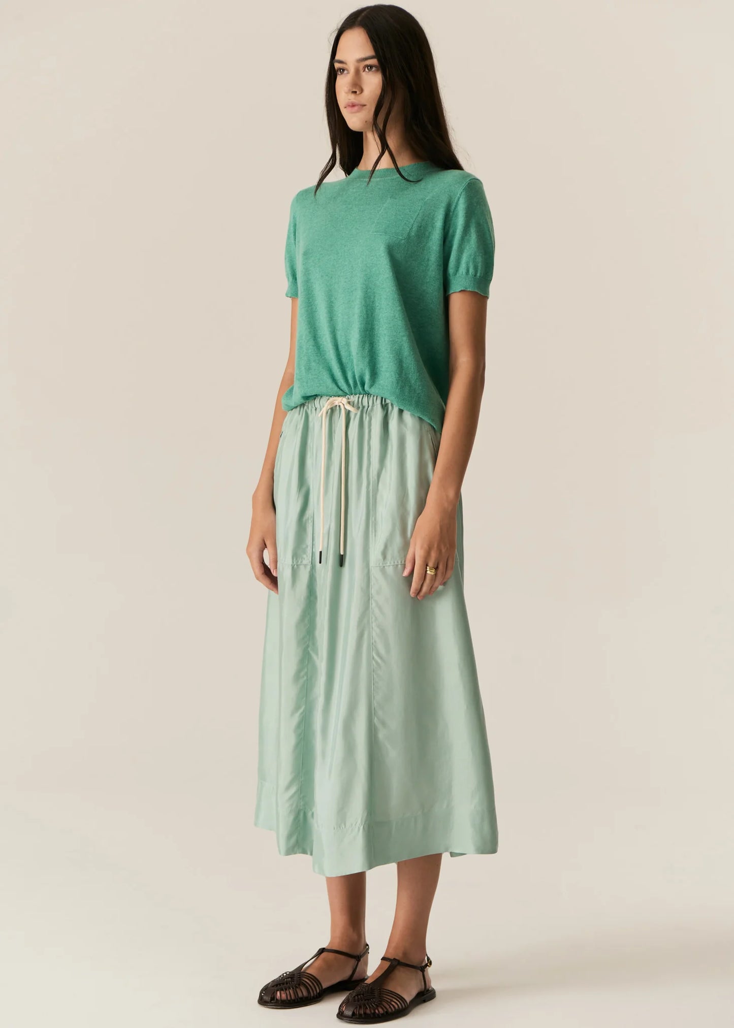 POL Pax Pocket Tee in Green - the tartan fox