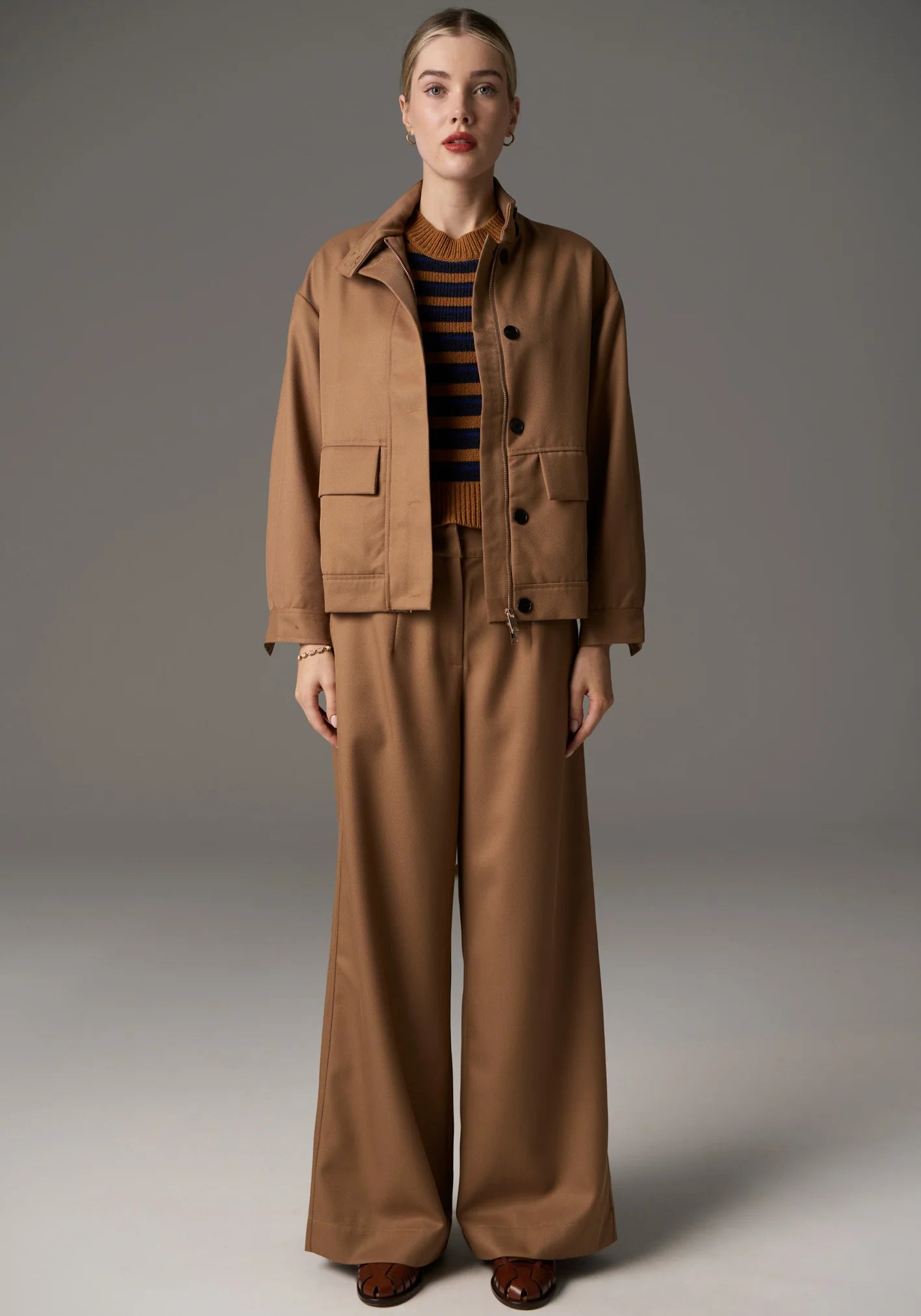 POL Utopia Vest Stripe in Toffee Multi - the tartan fox