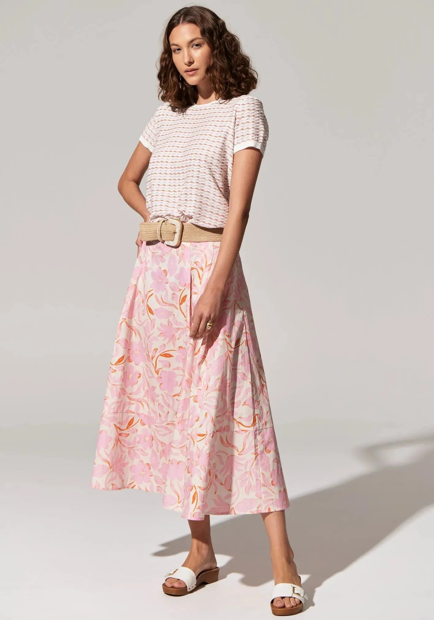 POL Ziggy Knit Tee in Pink Multi - the tartan fox
