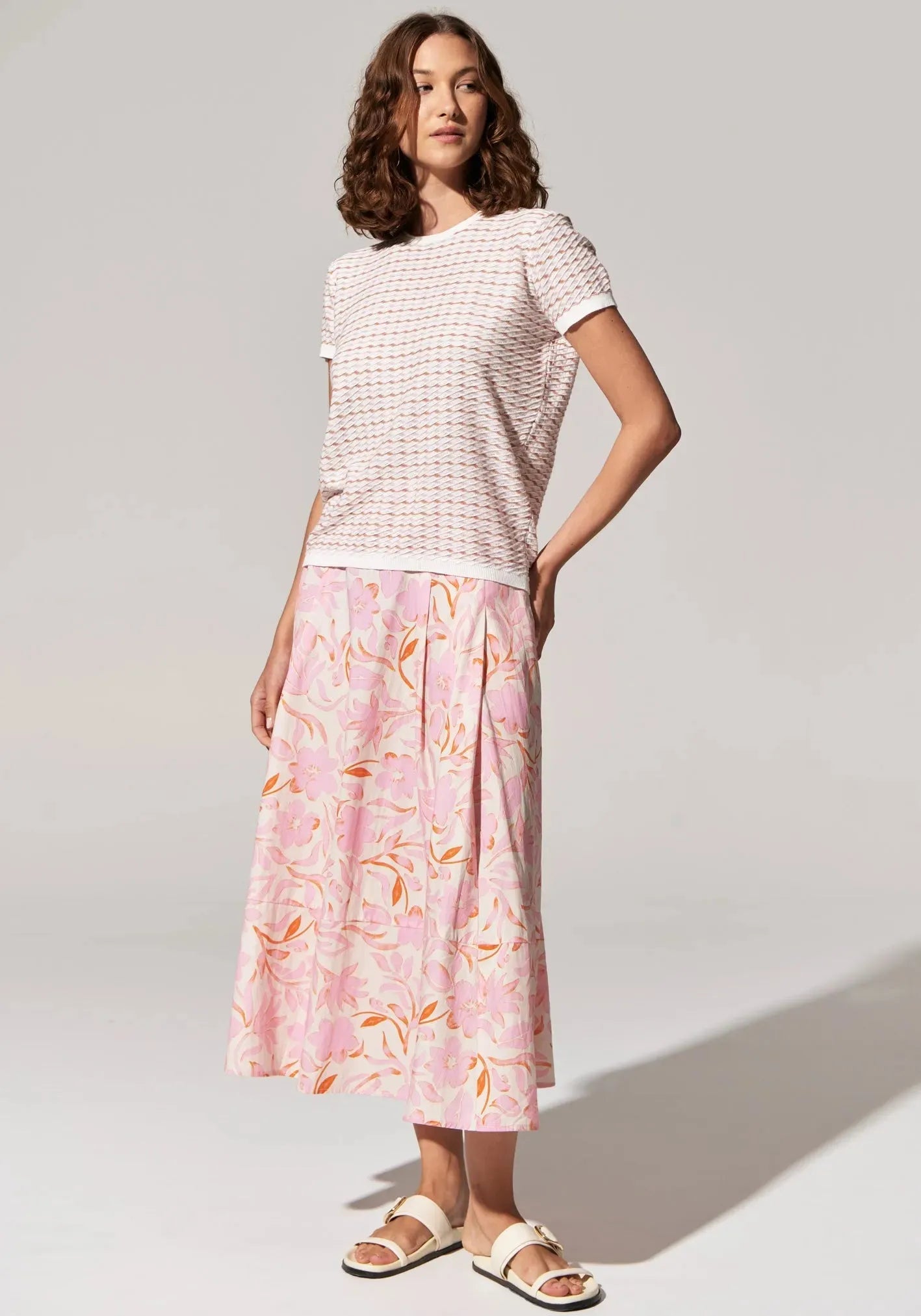 POL Ziggy Knit Tee in Pink Multi - the tartan fox