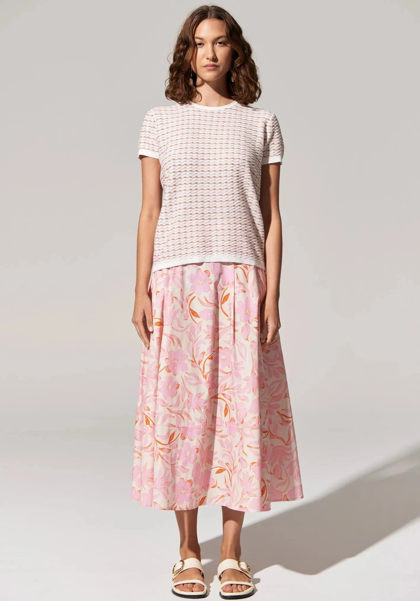 POL Ziggy Knit Tee in Pink Multi - the tartan fox