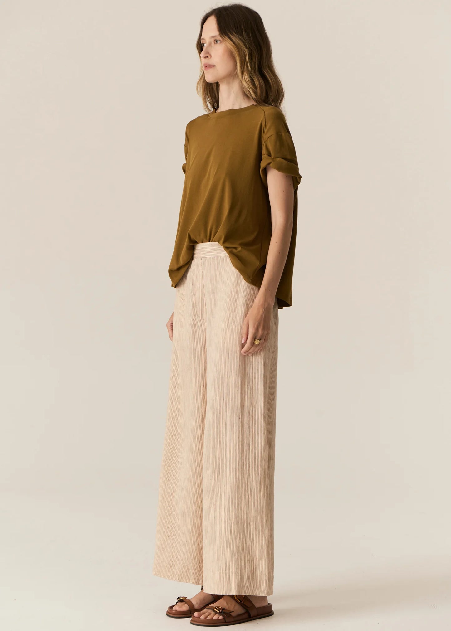 POL Zone Twist Tee in Khaki - the tartan fox