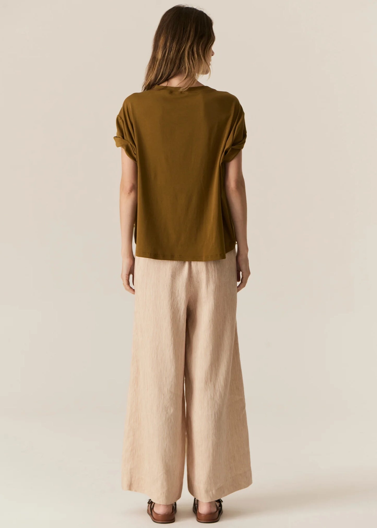 POL Zone Twist Tee in Khaki - the tartan fox