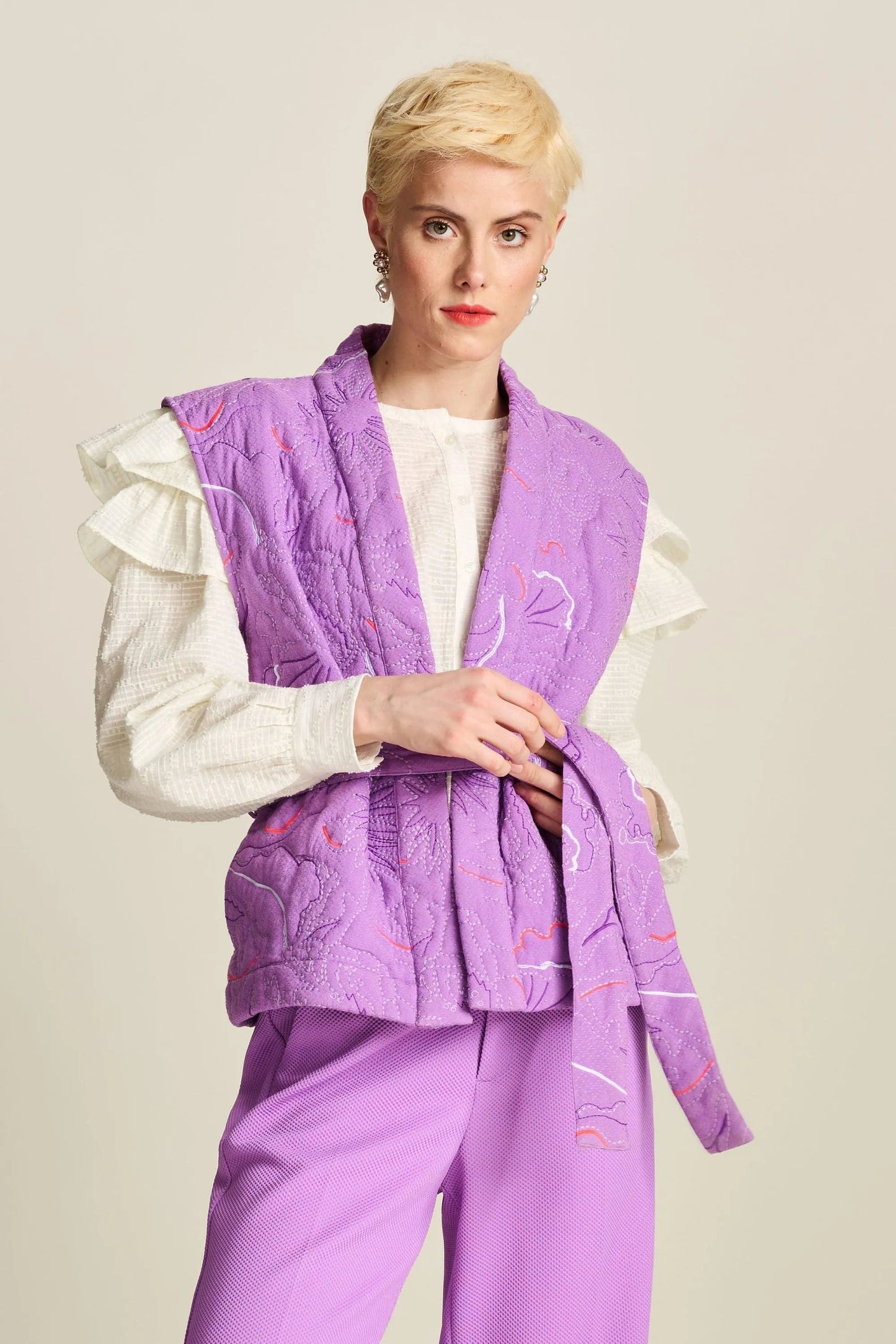 POM Amsterdam Quilted Vest in Purple - the tartan fox
