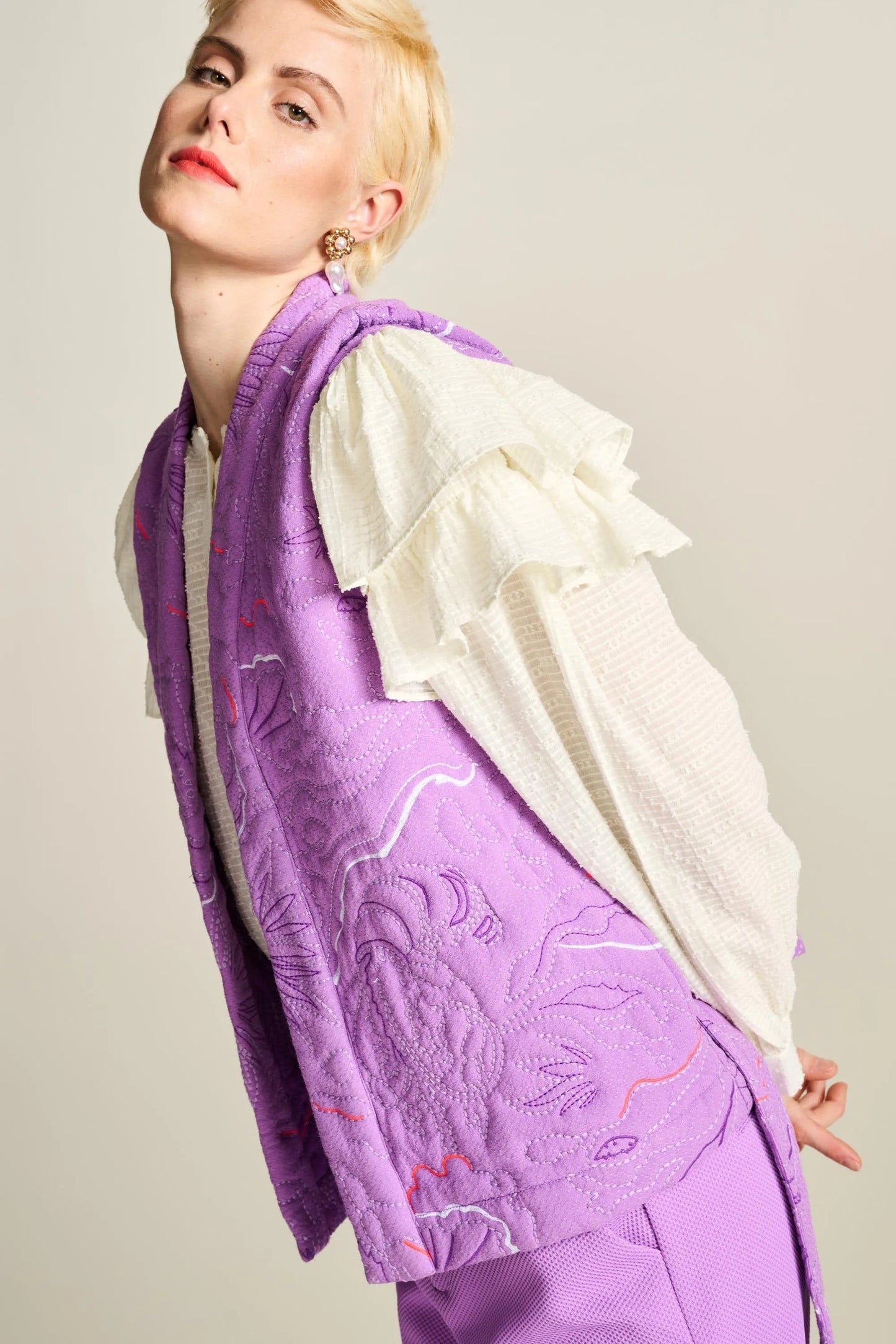 POM Amsterdam Quilted Vest in Purple - the tartan fox
