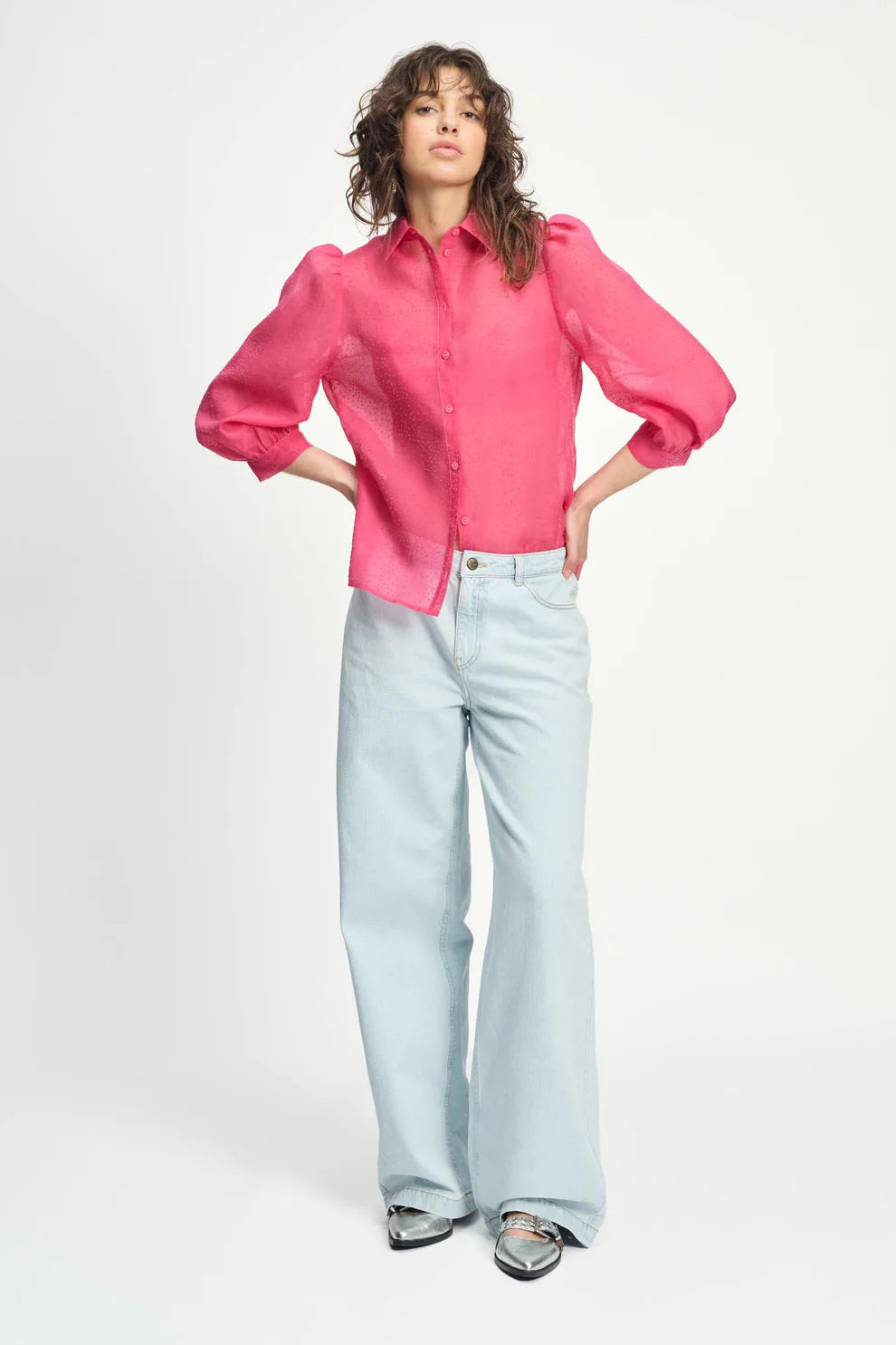 POM Blouse in Raspberry Dots - the tartan fox