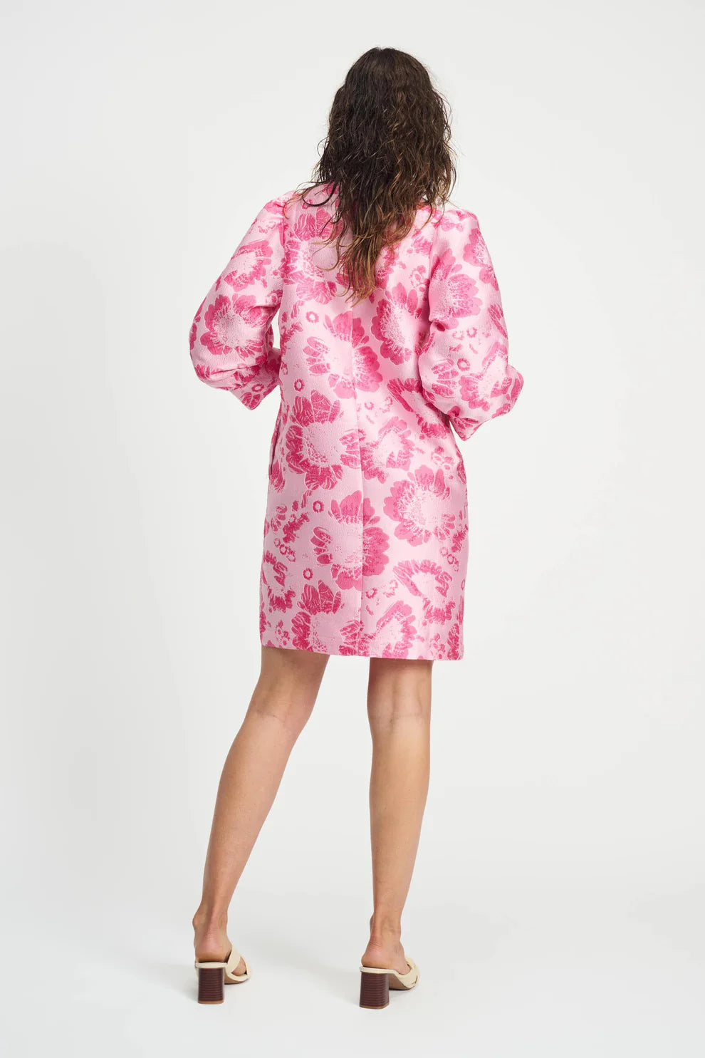 POM Jacquard Dress in Floral Raspberry - the tartan fox