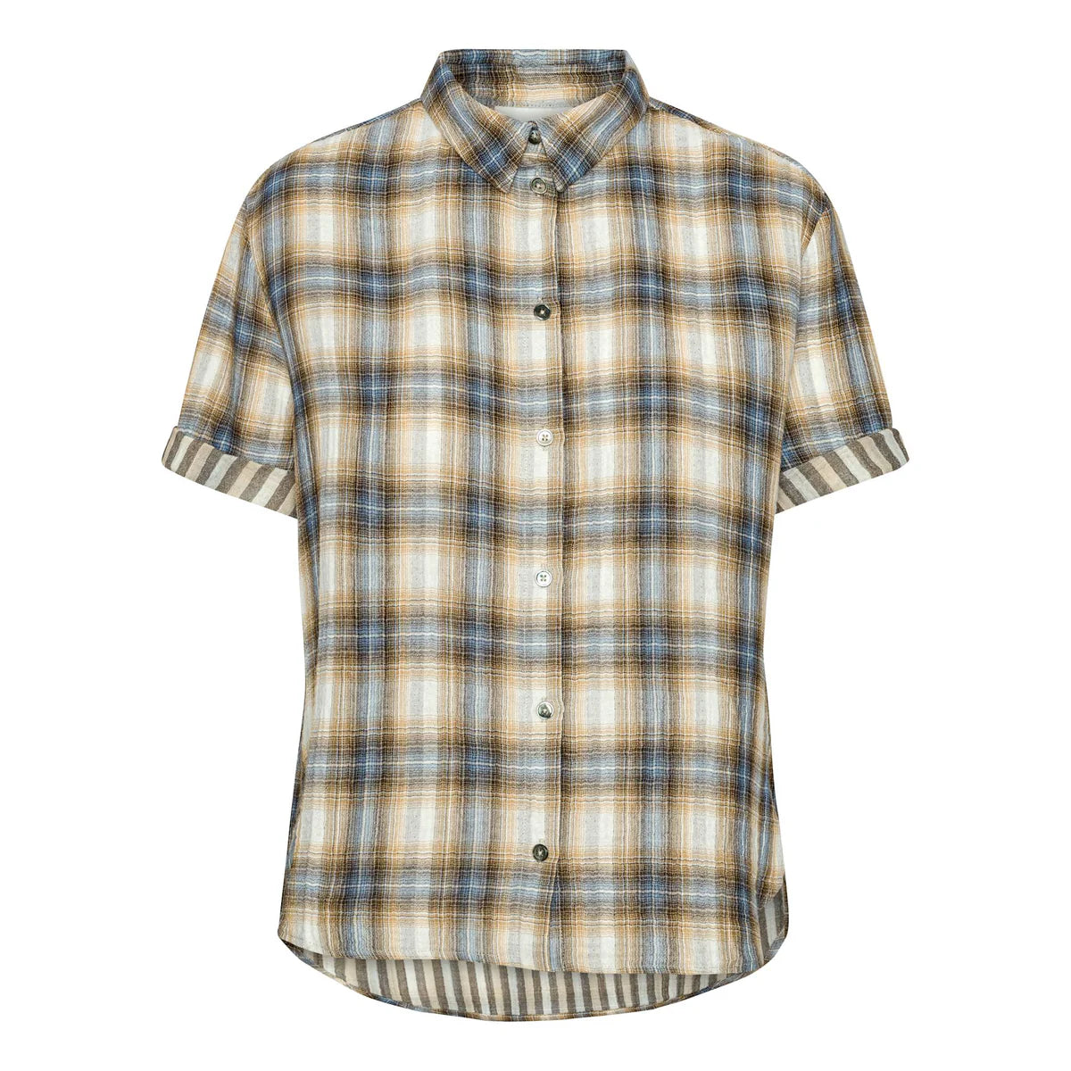 Project AJ117 Messa Shirt in Indigo Check - the tartan fox