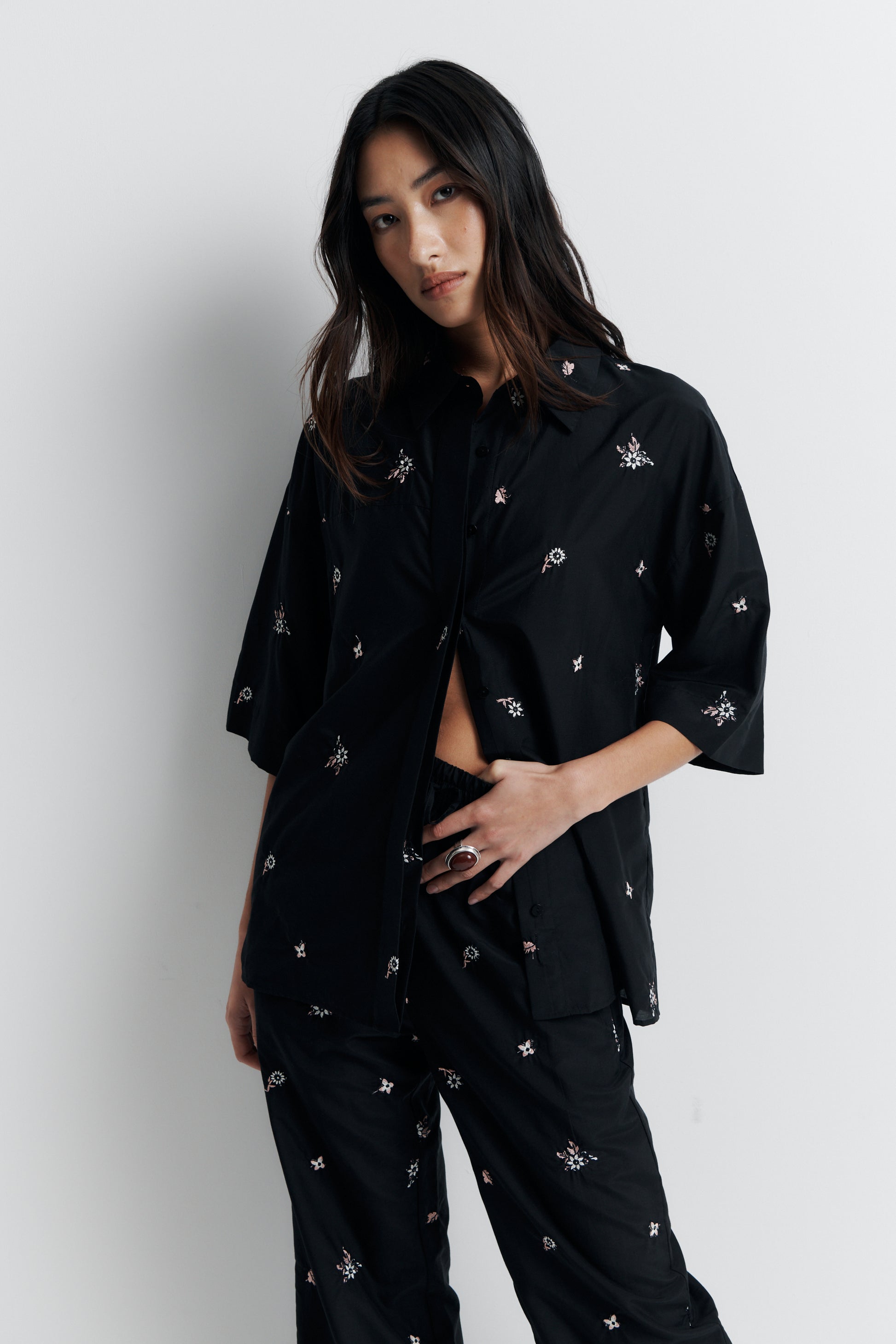 Romy June Shirt in Nightshade Bloom - the tartan fox