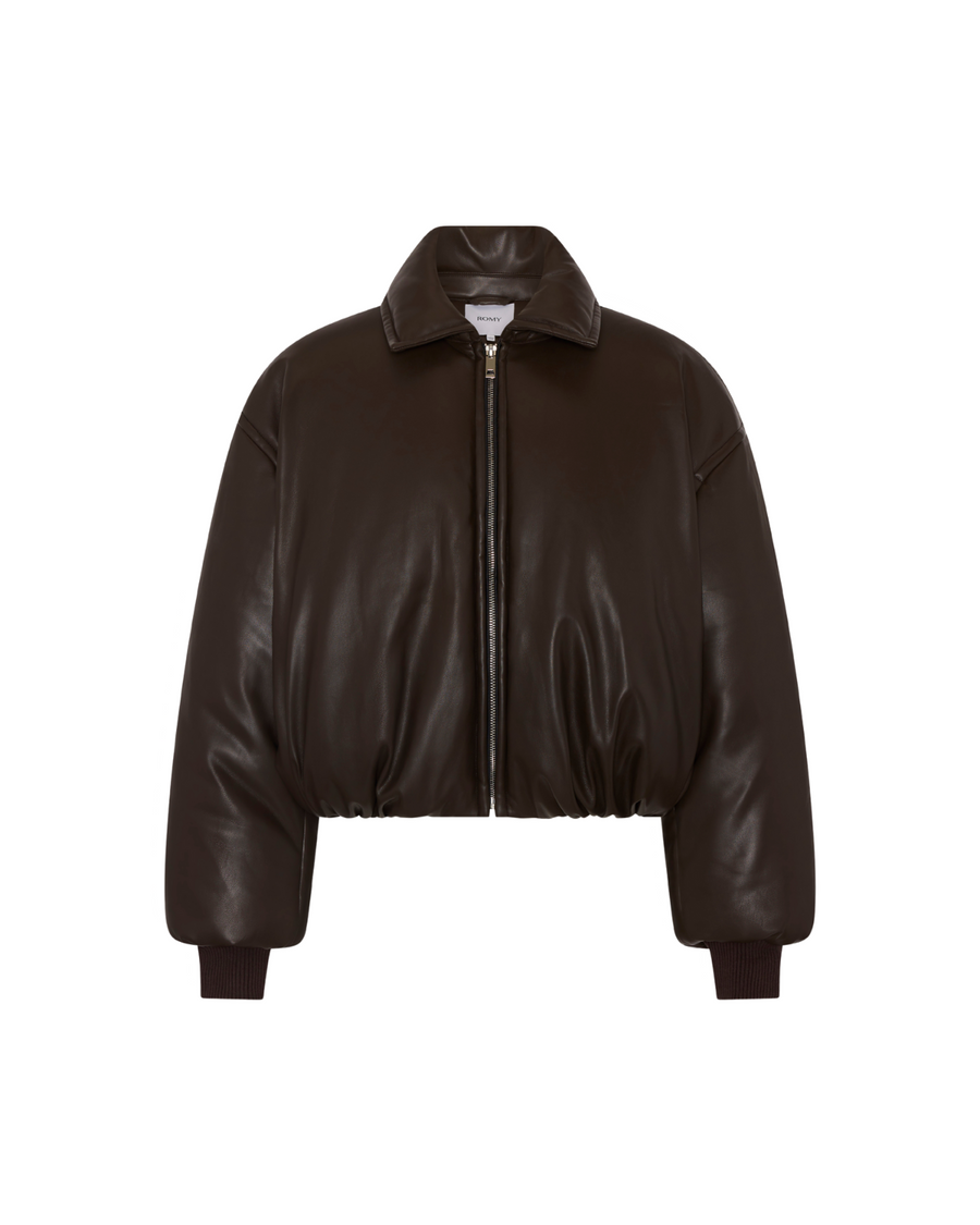 Romy Padded Bomber Jacket in Chocolate - the tartan fox