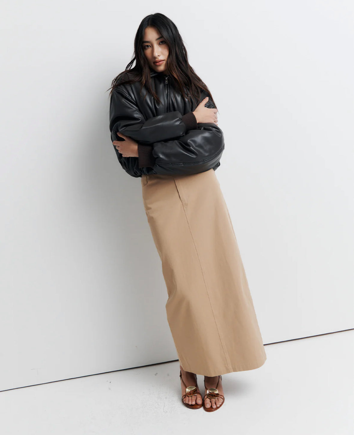 Romy Padded Bomber Jacket in Chocolate - the tartan fox