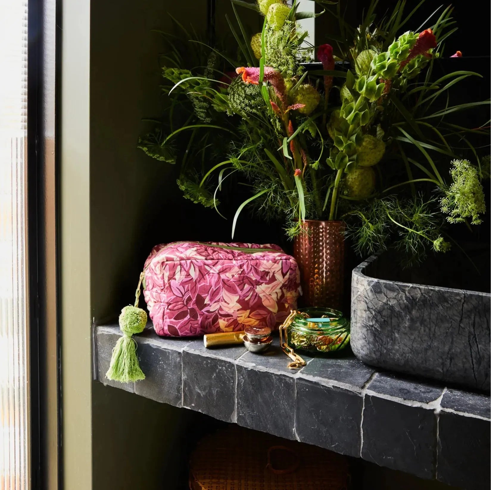 Sage and Clare Alka Beauty Bag in Plumberry - the tartan fox