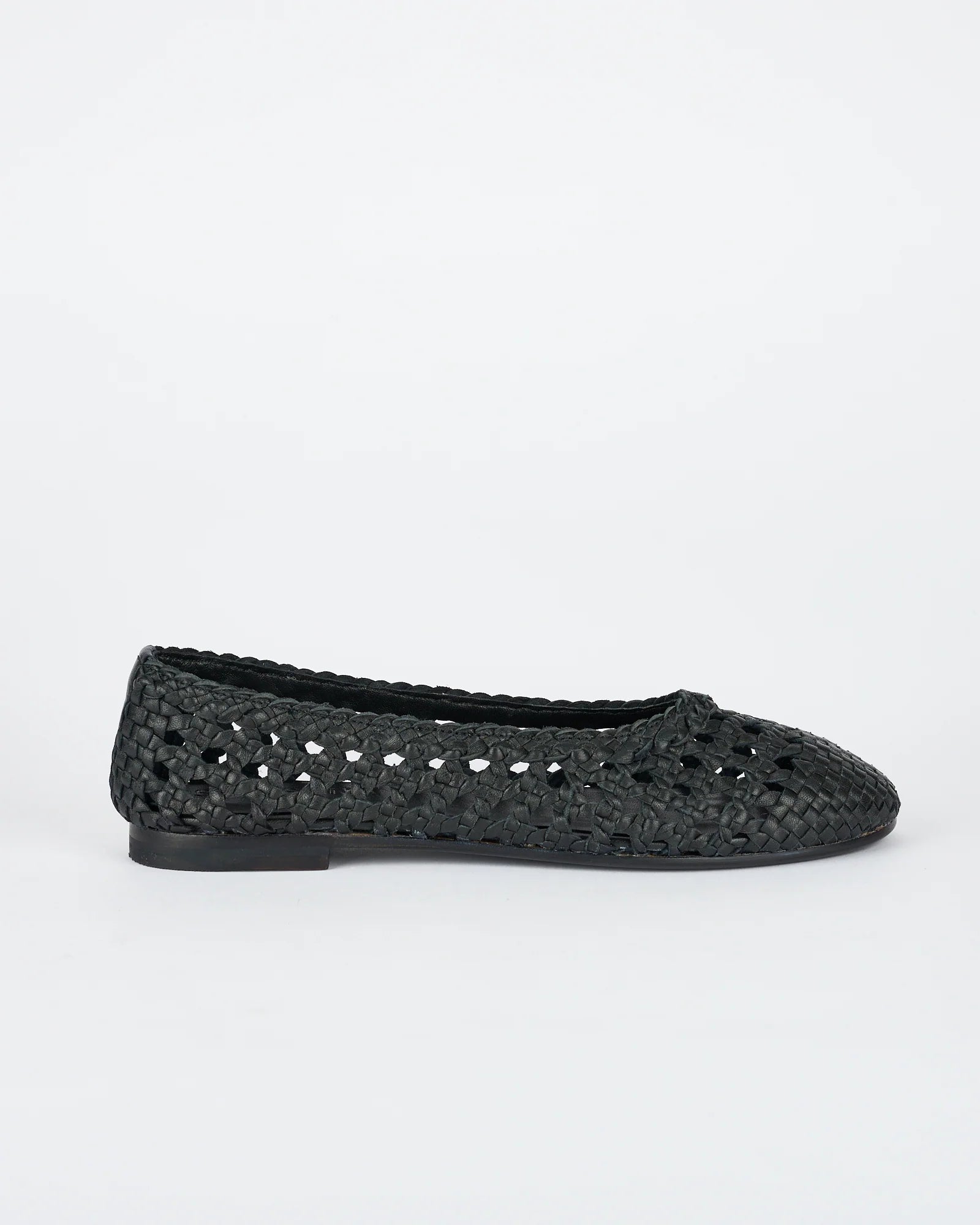 Sol Sana Greene Ballet Flat in Black Leather - the tartan fox