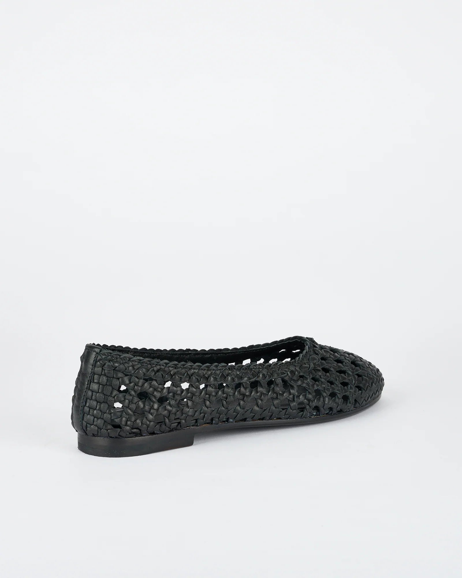 Sol Sana Greene Ballet Flat in Black Leather - the tartan fox