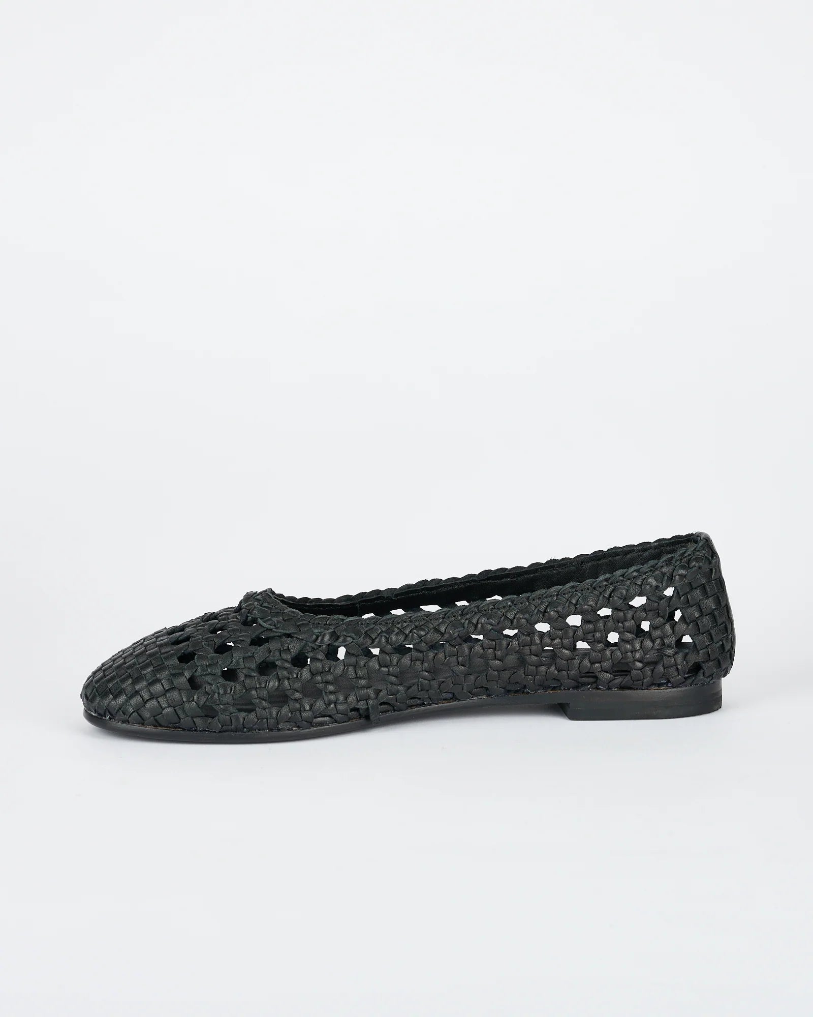 Sol Sana Greene Ballet Flat in Black Leather - the tartan fox