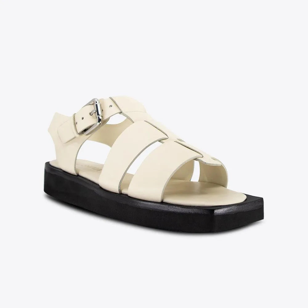 Sol Sana Hawkins Sandal in Off White and Black - the tartan fox