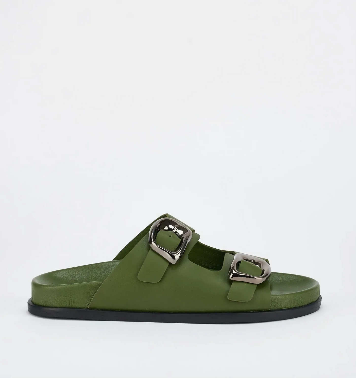 Sol Sana San Jose Footbed Sandal in Forest Green/Silver - the tartan fox