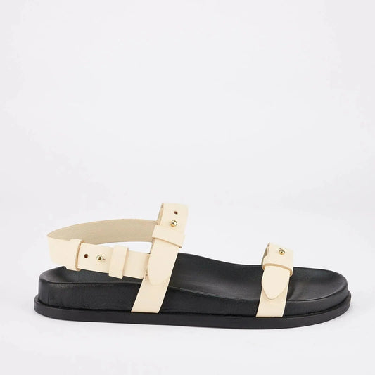 Sol Sana Tritan Footbed Sandal in Off White Leather - the tartan fox