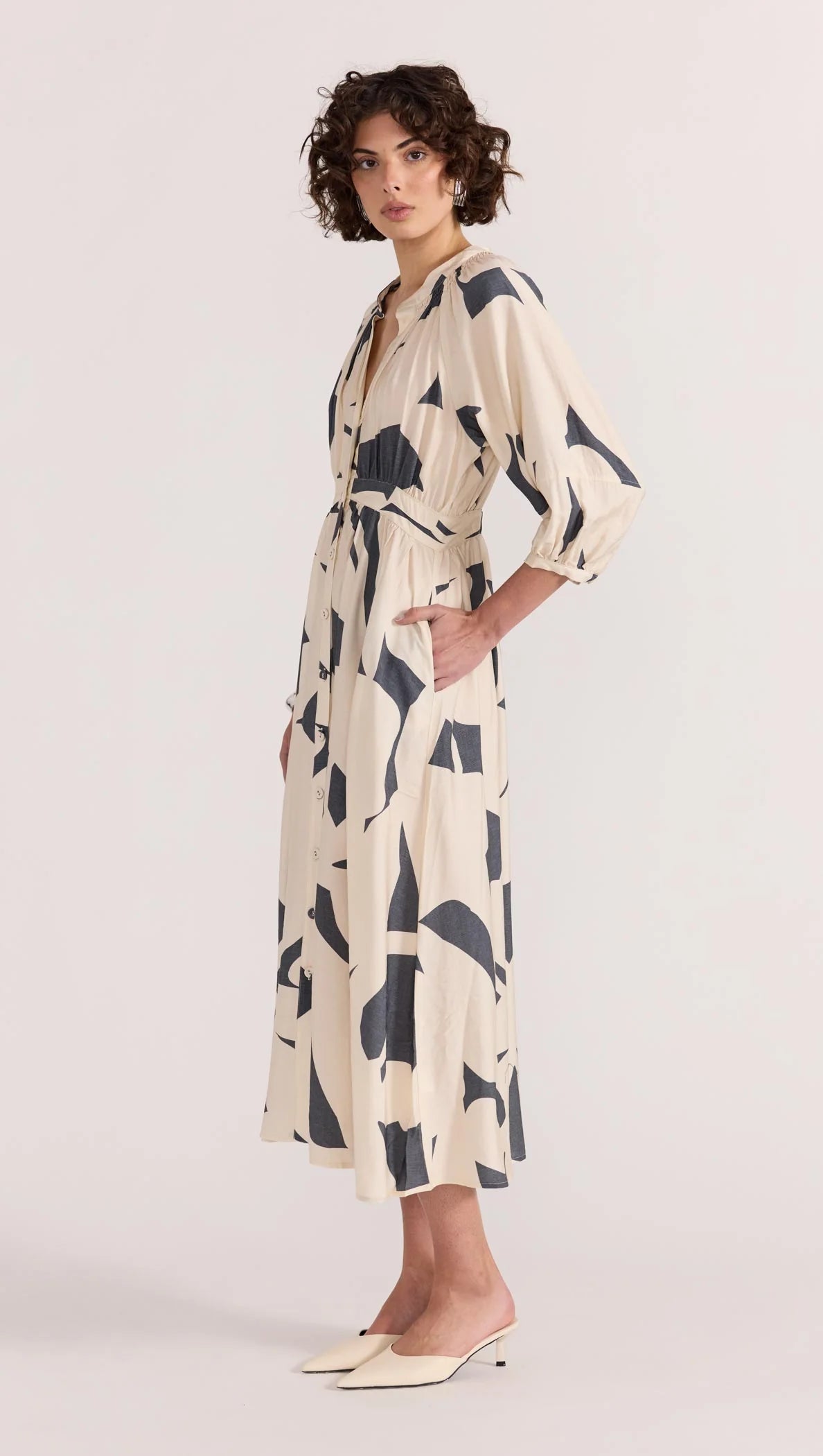 Staple the Label Aura Midi Dress in Abstract - the tartan fox