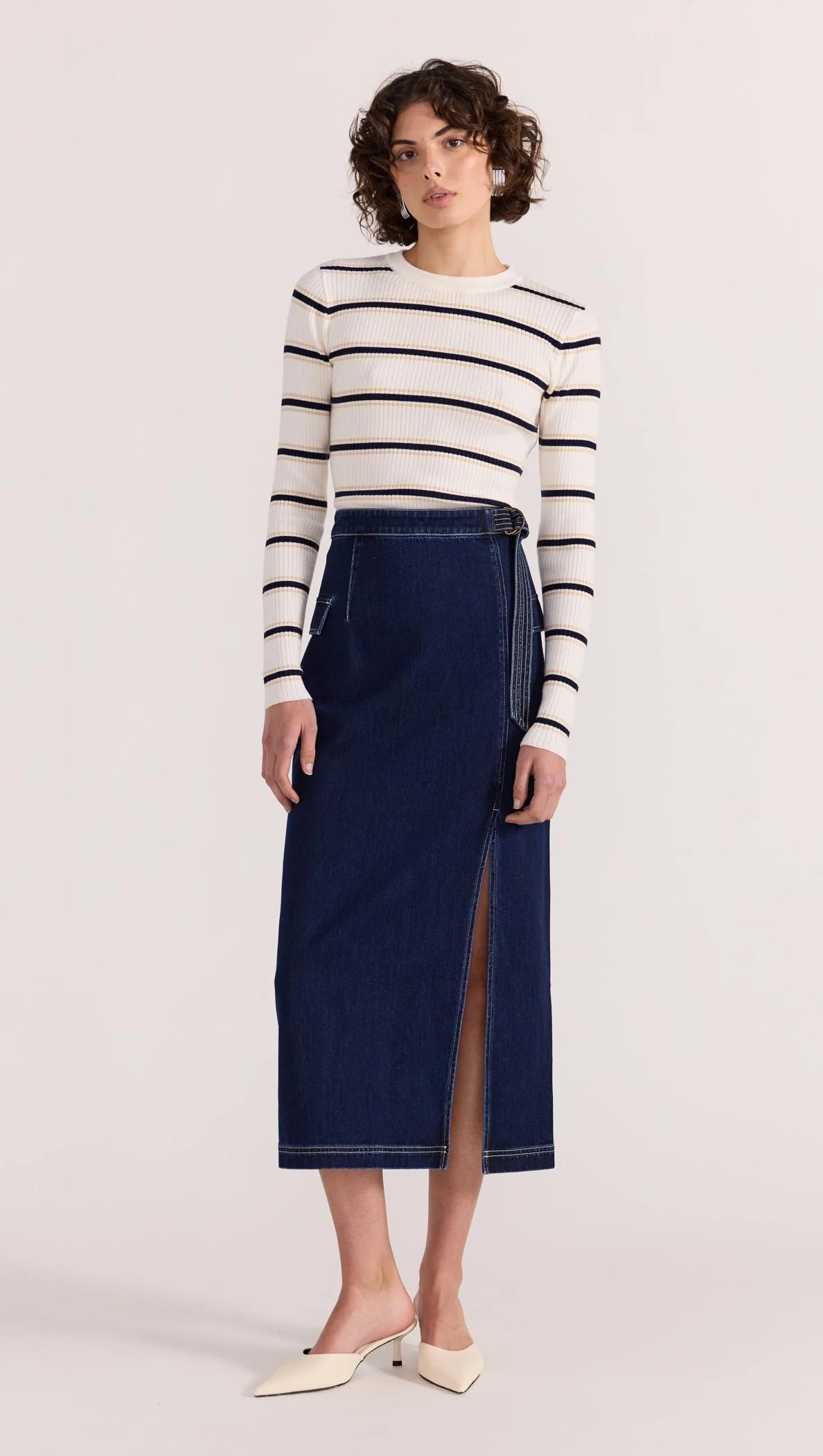 Staple the Label Camille Stripe Knit Top in Stripe - the tartan fox