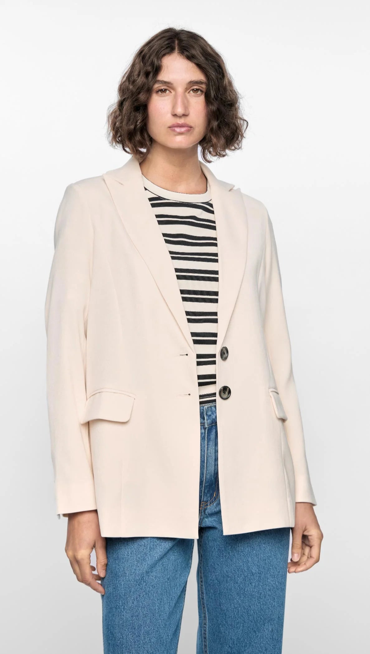 Staple the Label Elara Crop Tee in Black and White Stripe - the tartan fox