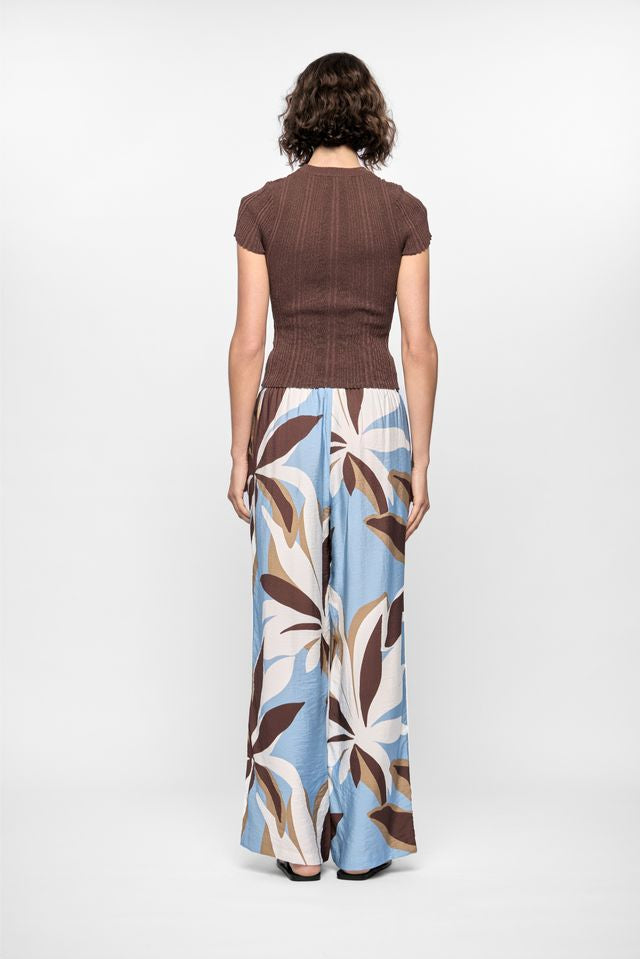 Staple the Label Maya Rib Knit Tee in Espresso - the tartan fox