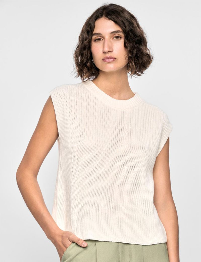 Staple the Label Quincy Knit Tank in Off White - the tartan fox