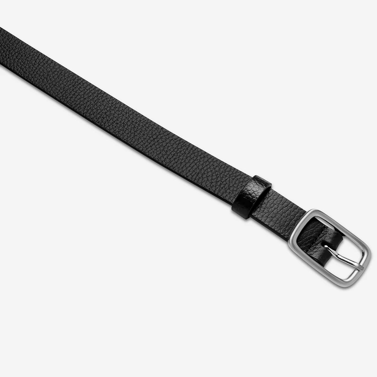 Status Anxiety Nobody’s Fault Leather Belt in Black / Silver - the tartan fox