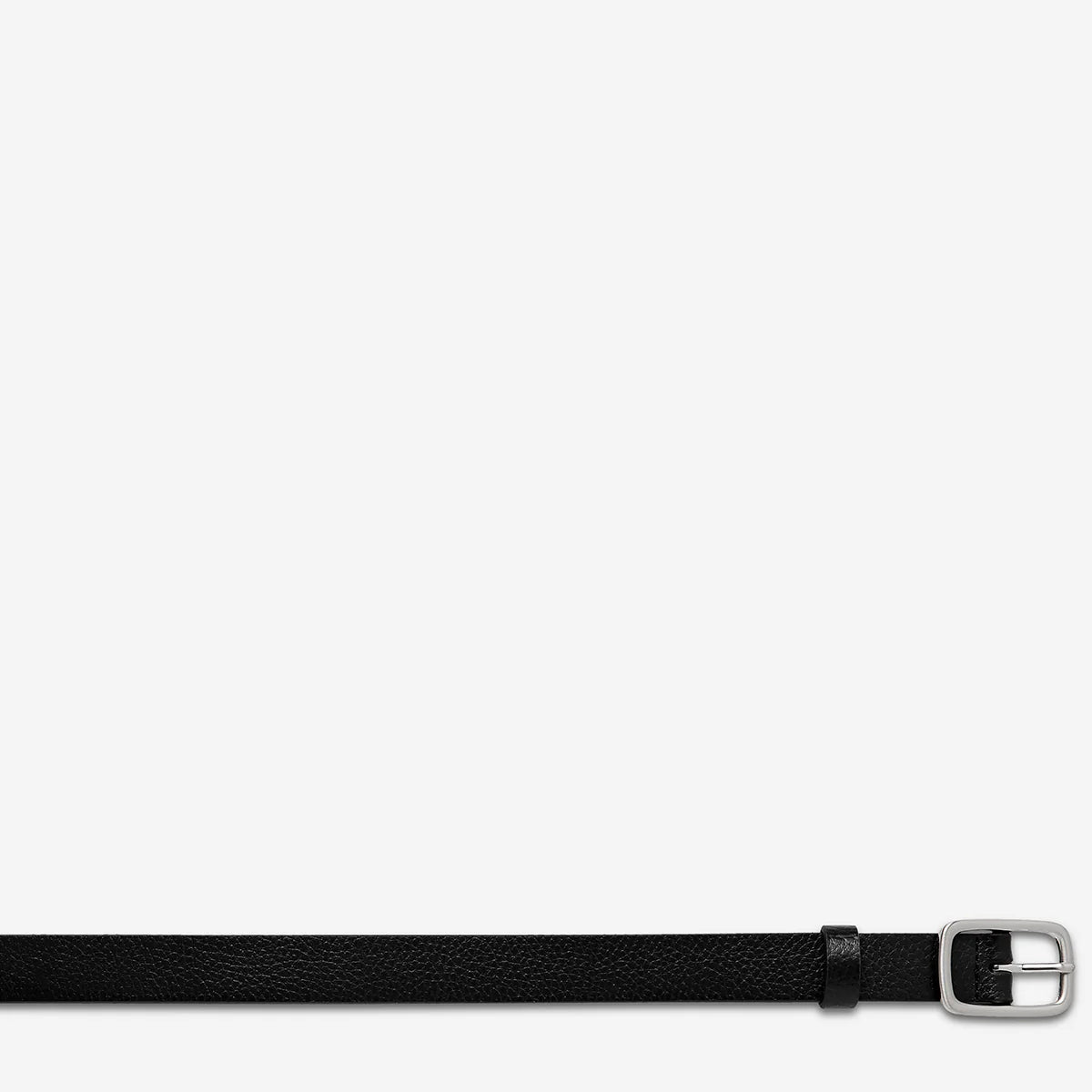 Status Anxiety Nobody’s Fault Leather Belt in Black / Silver - the tartan fox