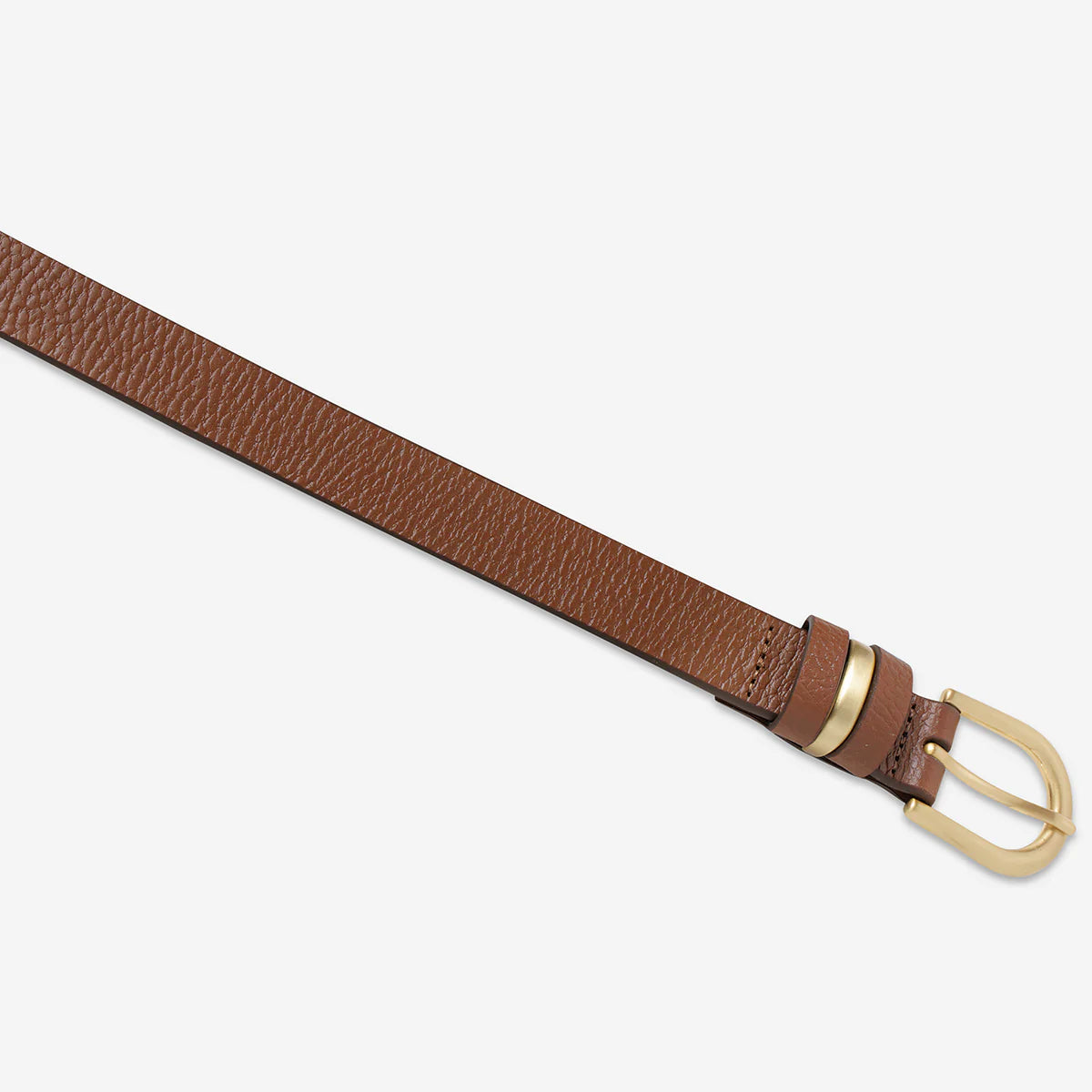 Status Anxiety Over and Over Leather Belt in Tan / Gold - the tartan fox