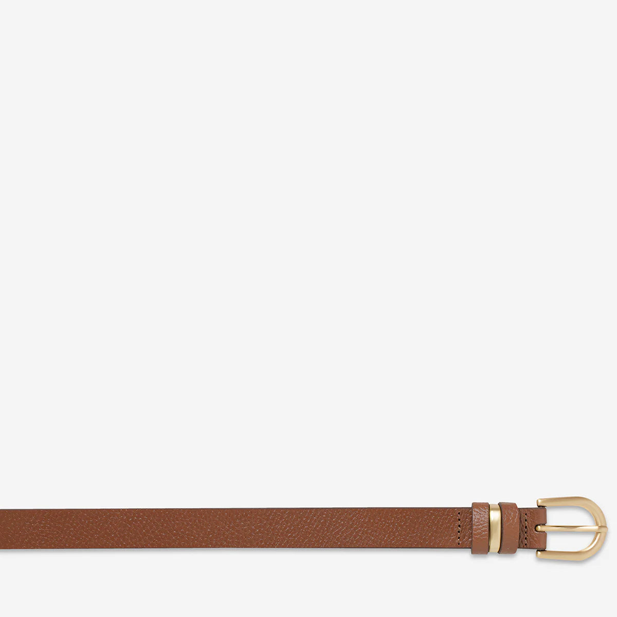Status Anxiety Over and Over Leather Belt in Tan / Gold - the tartan fox
