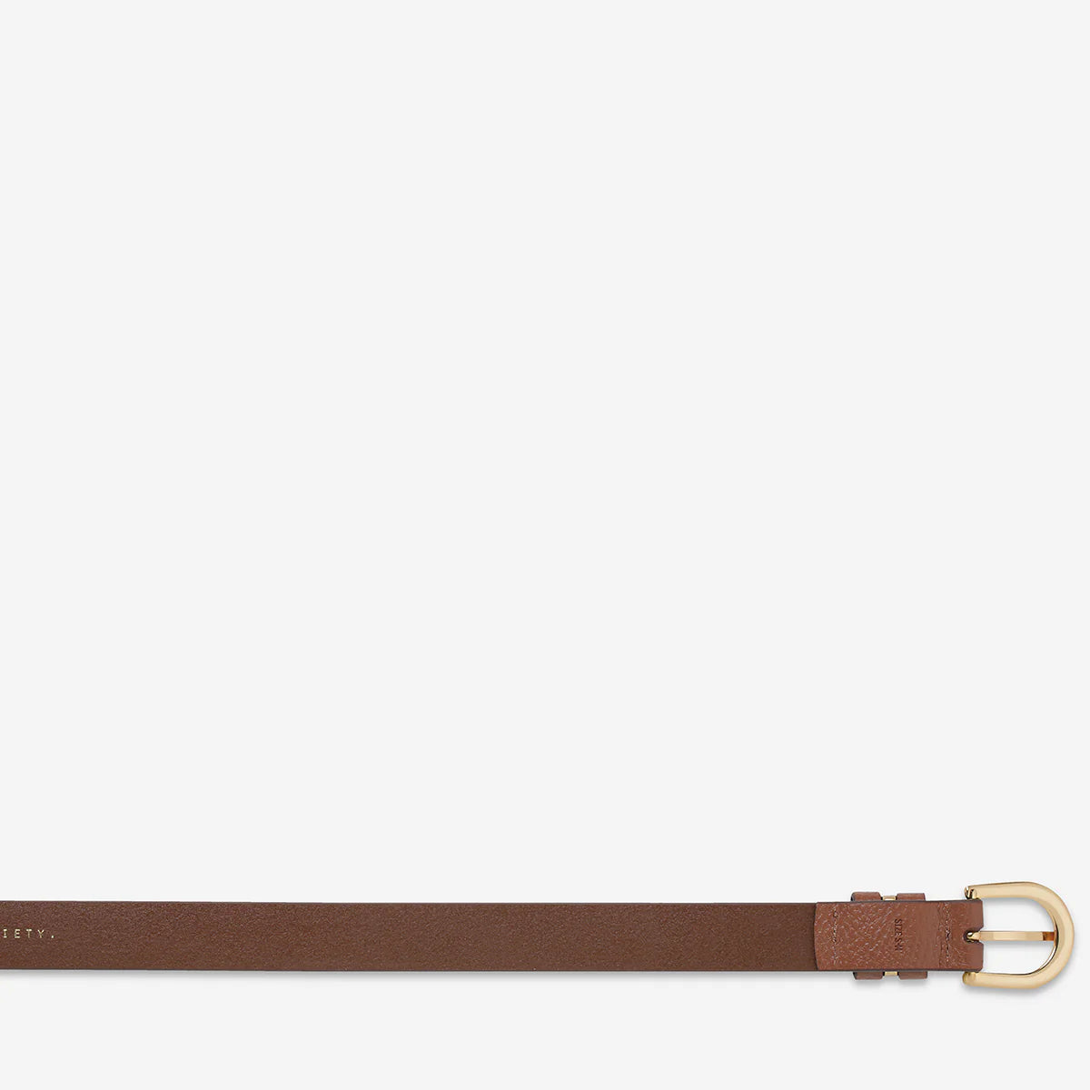 Status Anxiety Over and Over Leather Belt in Tan / Gold - the tartan fox