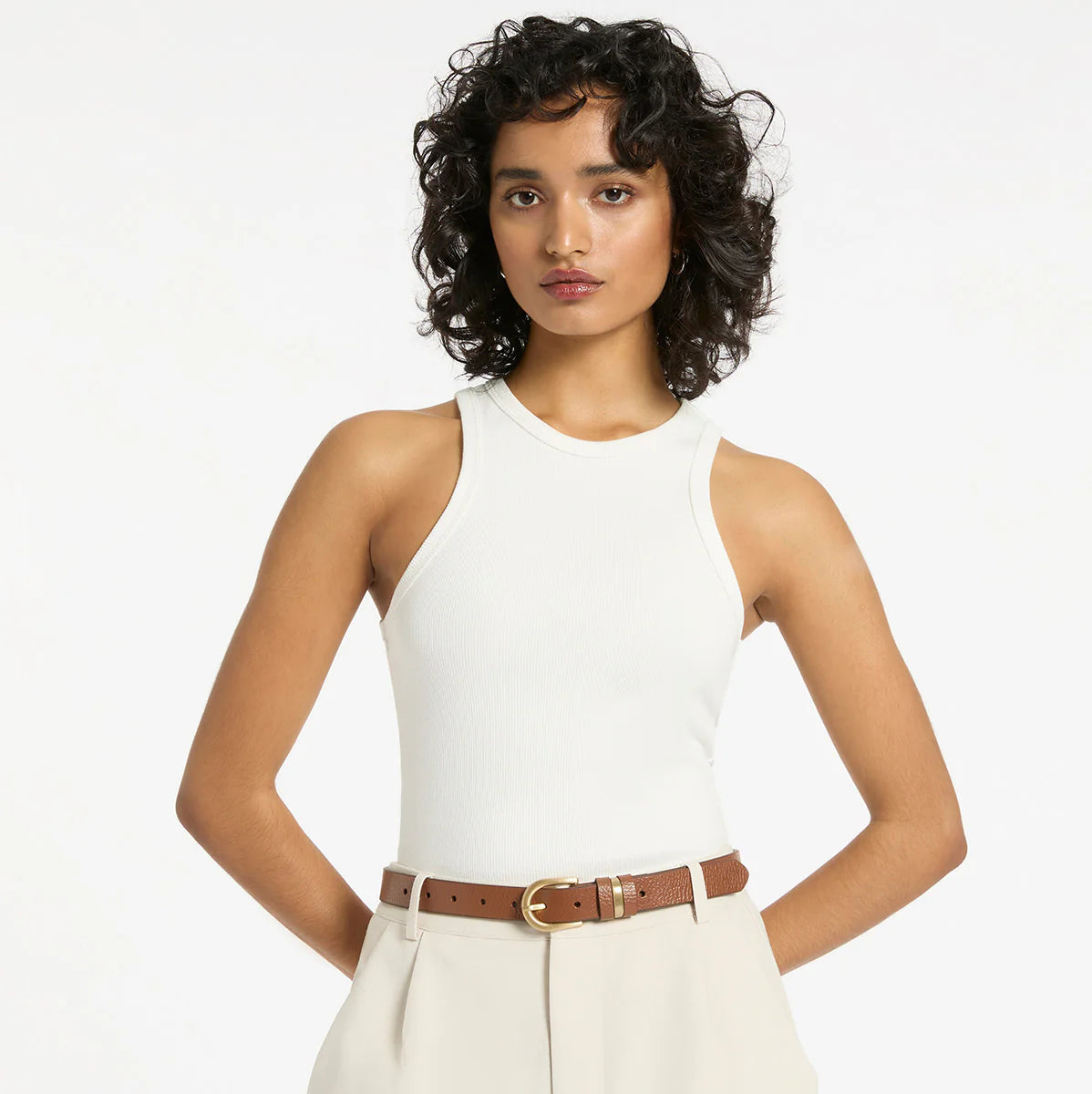 Status Anxiety Over and Over Leather Belt in Tan / Gold - the tartan fox