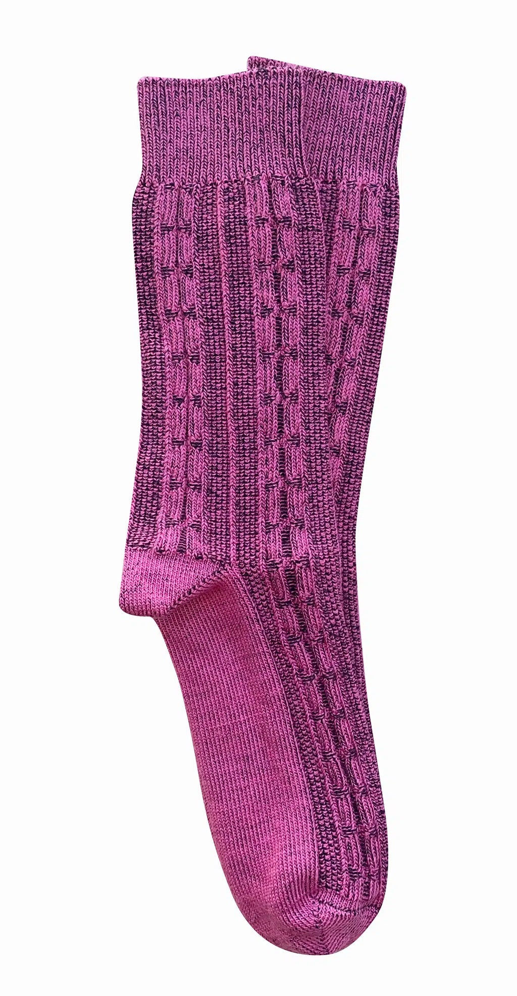 Tightology Chunky Cable Merino Wool Socks in Fuchsia - the tartan fox