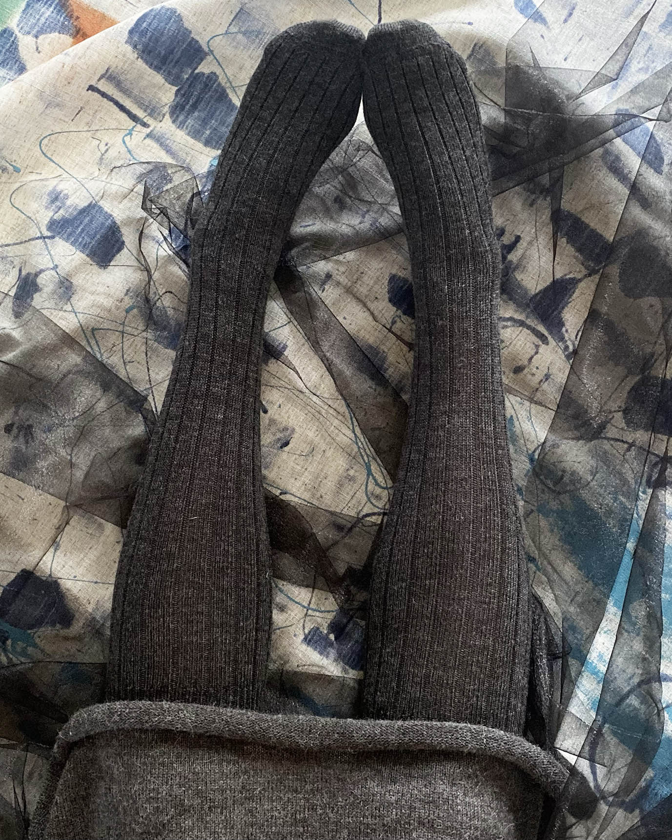 Tightology Long Rib Merino Wool Socks in Charcoal - the tartan fox